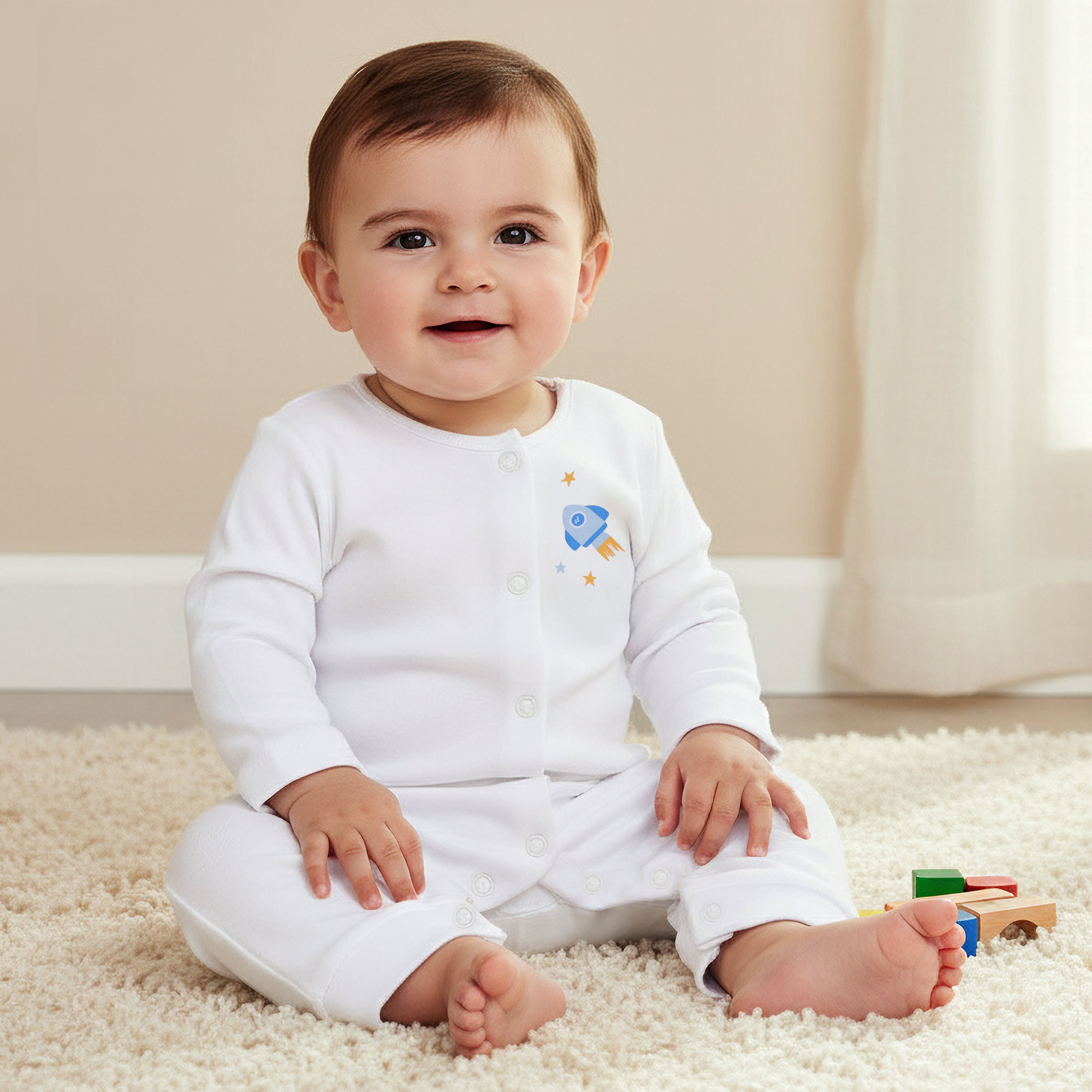 Pack of 5 Juniors Cotton Round Neck Long Sleeves Sleepsuit with Print-baby-boys-clothing-nightwear-sleepsuits-image-2