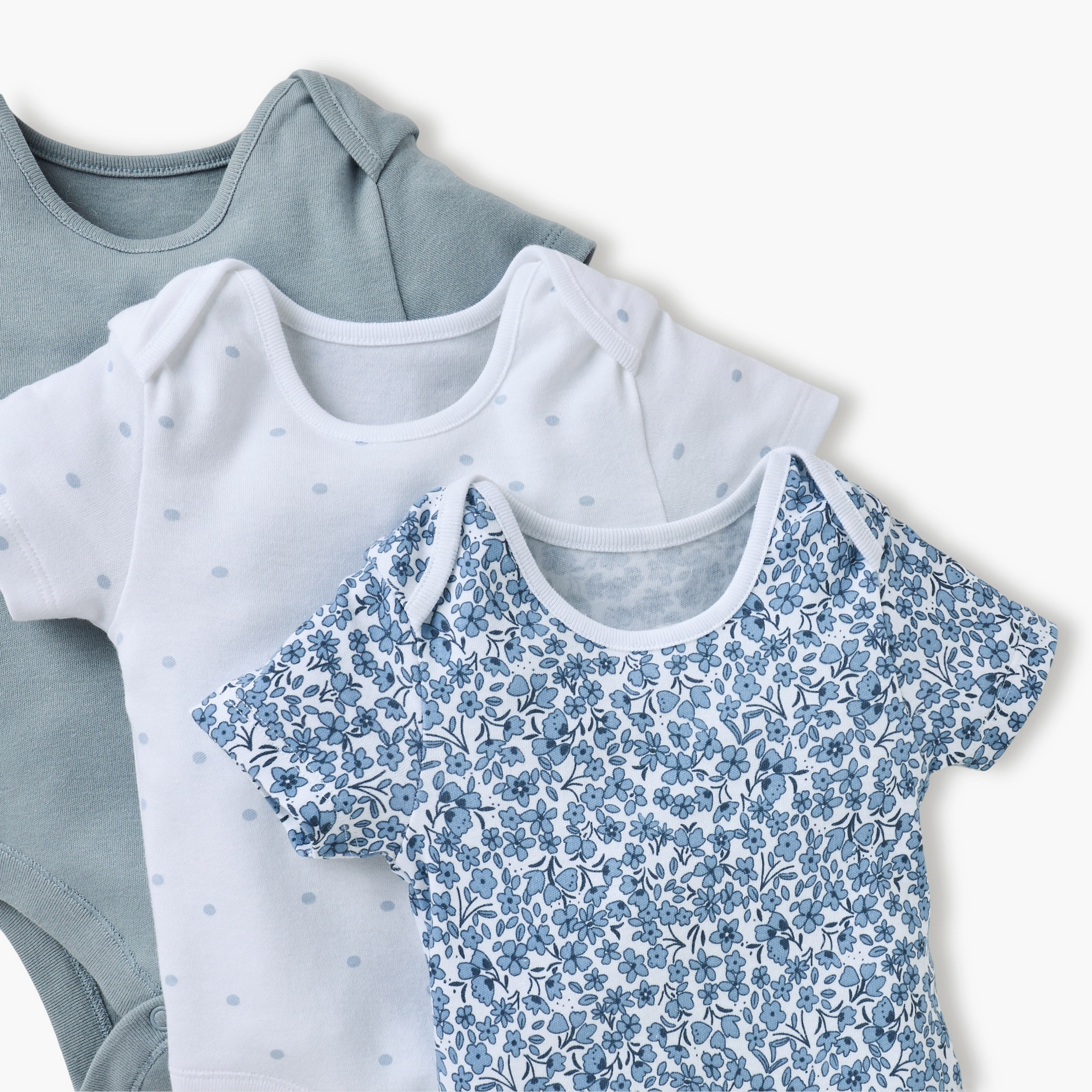 Juniors Printed Envelope Neck Bodysuit with Button Closure - Set of 3-baby-girls-clothing-bodysuits-image-5