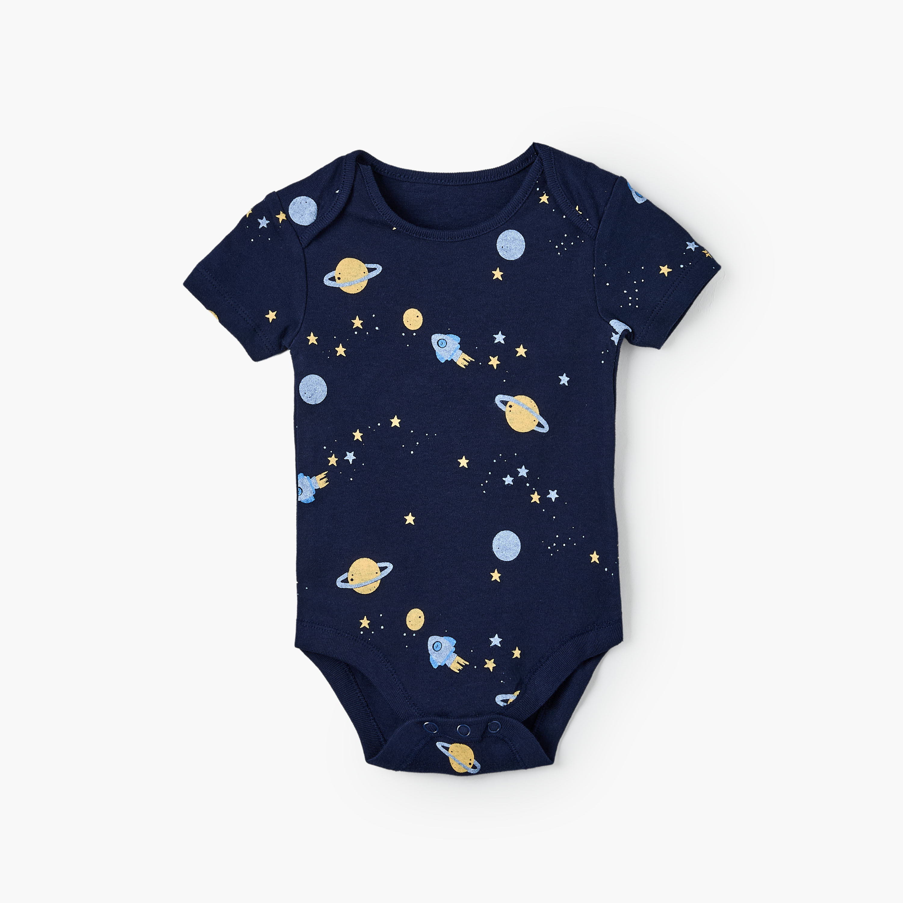 طقم بودي سوت بياقة ضيقة وأكمام قصيرة وطبعات 5 قطع من جونيورز-baby-boys-clothing-bodysuits-image-6