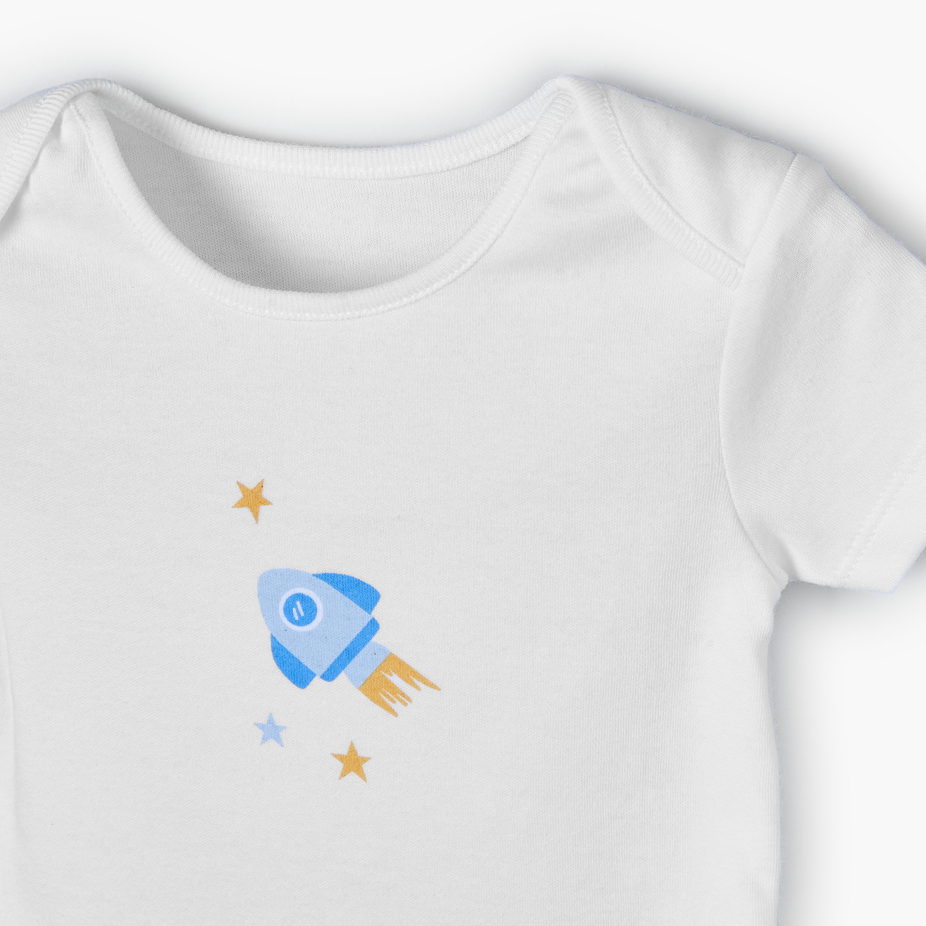 طقم بودي سوت بياقة ضيقة وأكمام قصيرة وطبعات 5 قطع من جونيورز-baby-boys-clothing-bodysuits-image-9