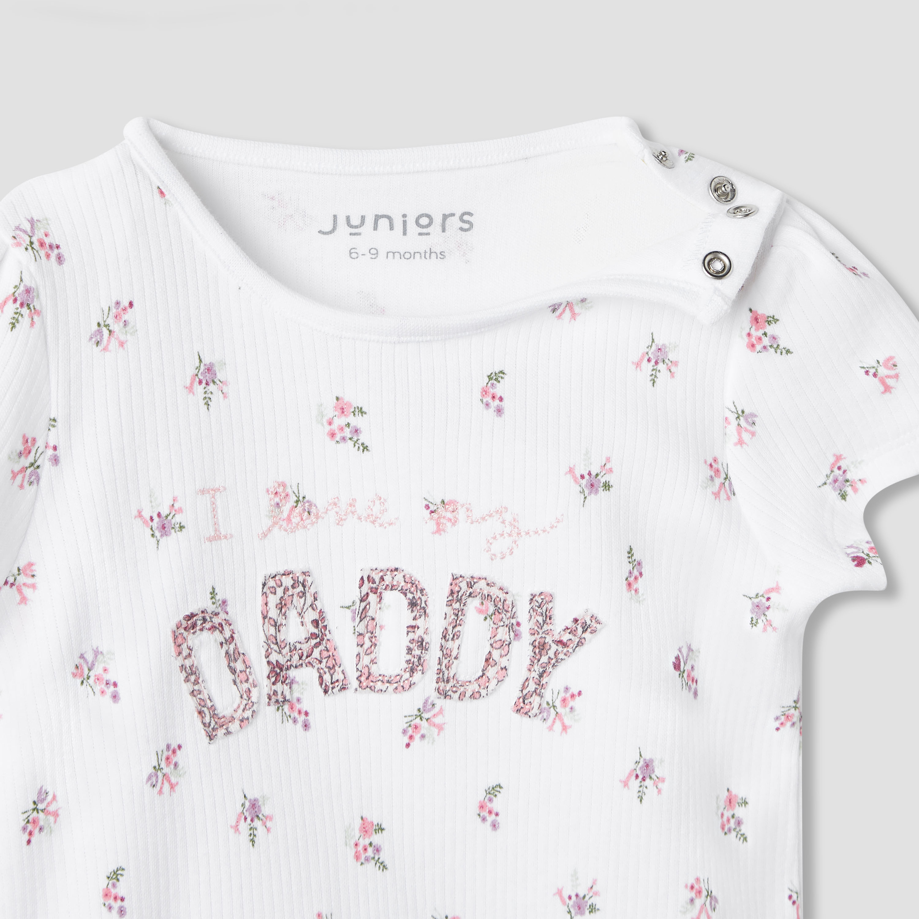 Juniors Floral Print Romper with Short Sleeves - Set of 2-baby-girls-clothing-nightwear-sleepsuits-image-4