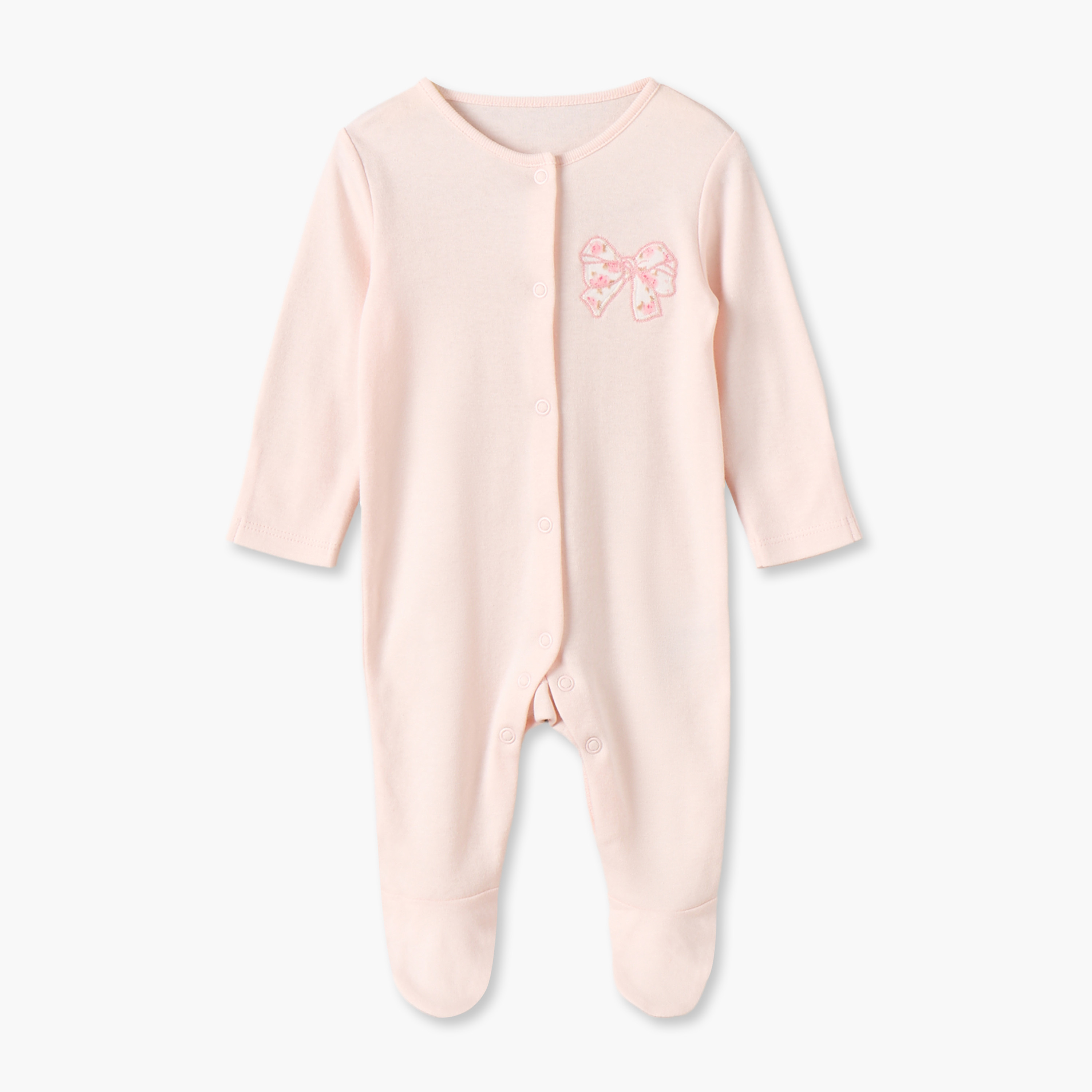 Pack of 3 Juniors Cotton Crew Neck Long Sleeves Sleepsuit with Floral Print-baby-girls-clothing-nightwear-sleepsuits-image-3