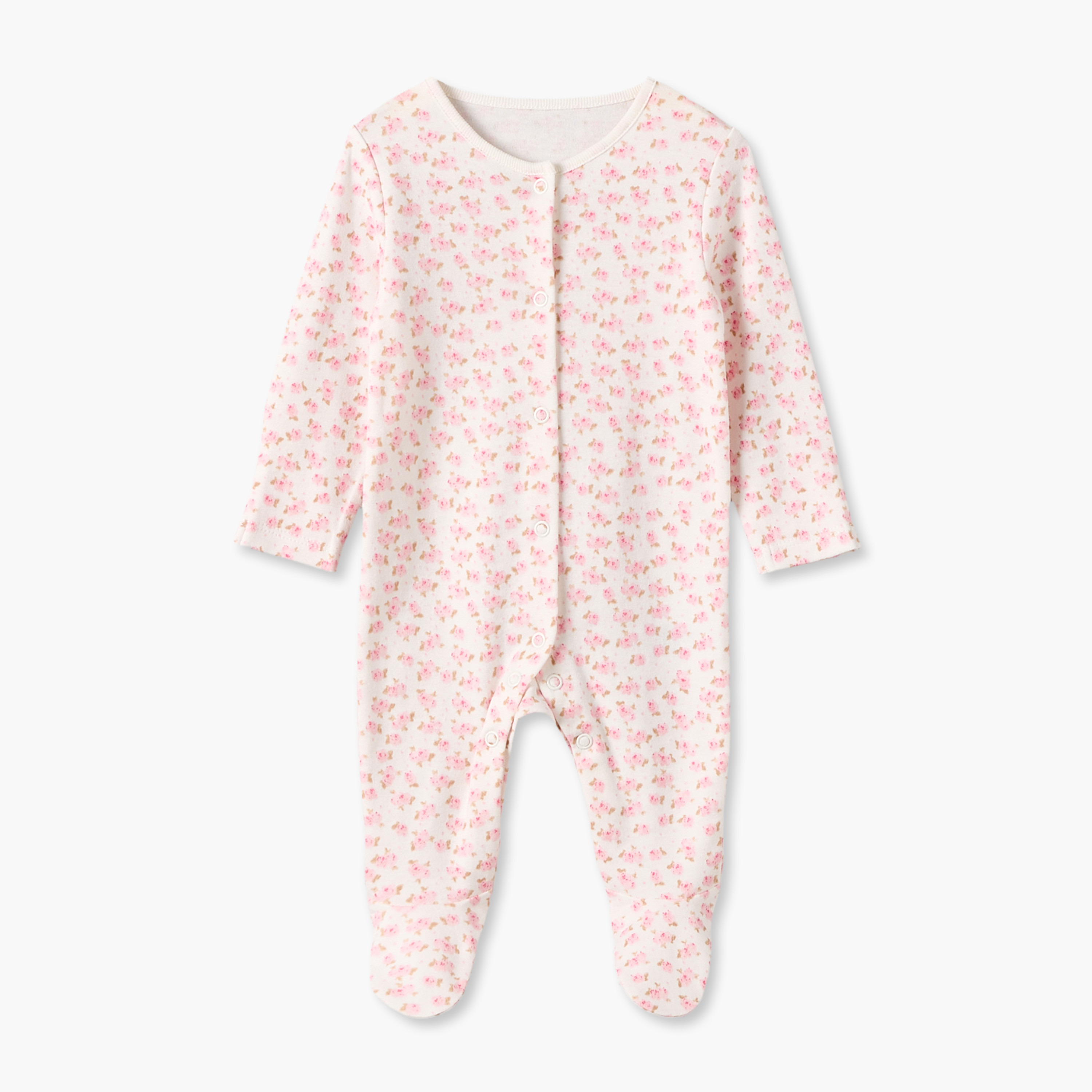 Pack of 3 Juniors Cotton Crew Neck Long Sleeves Sleepsuit with Floral Print-baby-girls-clothing-nightwear-sleepsuits-image-6