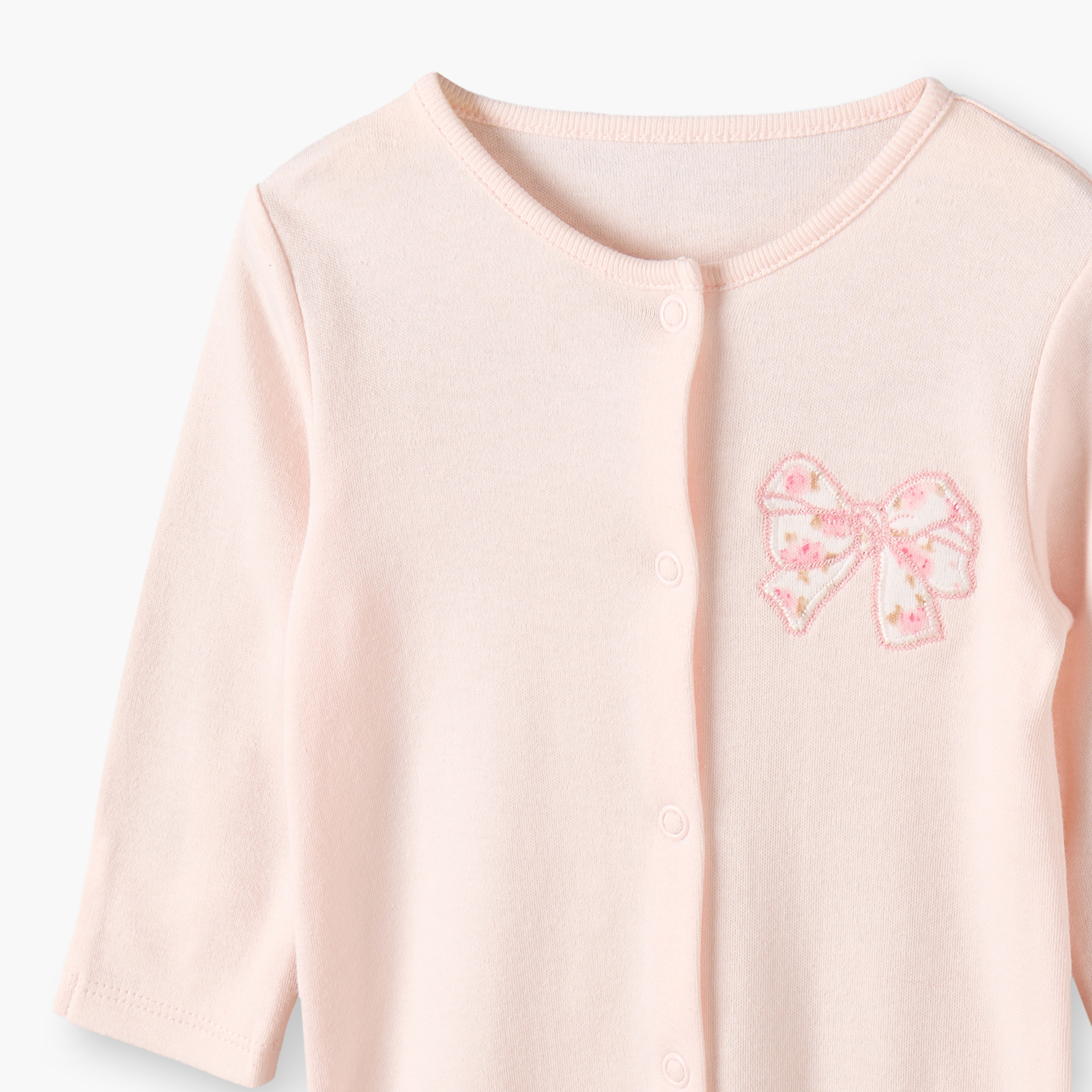 Pack of 3 Juniors Cotton Crew Neck Long Sleeves Sleepsuit with Floral Print-baby-girls-clothing-nightwear-sleepsuits-image-7