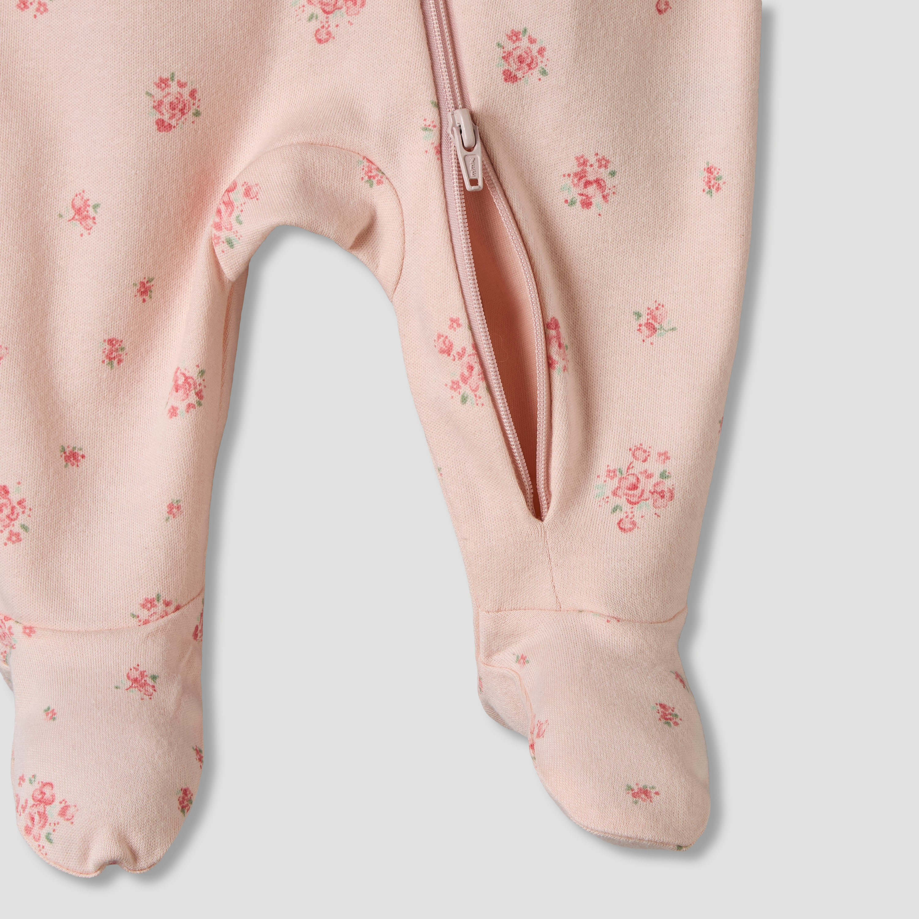 Pack of 3 Juniors Organic Cotton Round Neck Long Sleeves Sleepsuit with Floral Print-baby-girls-clothing-nightwear-sleepsuits-image-6