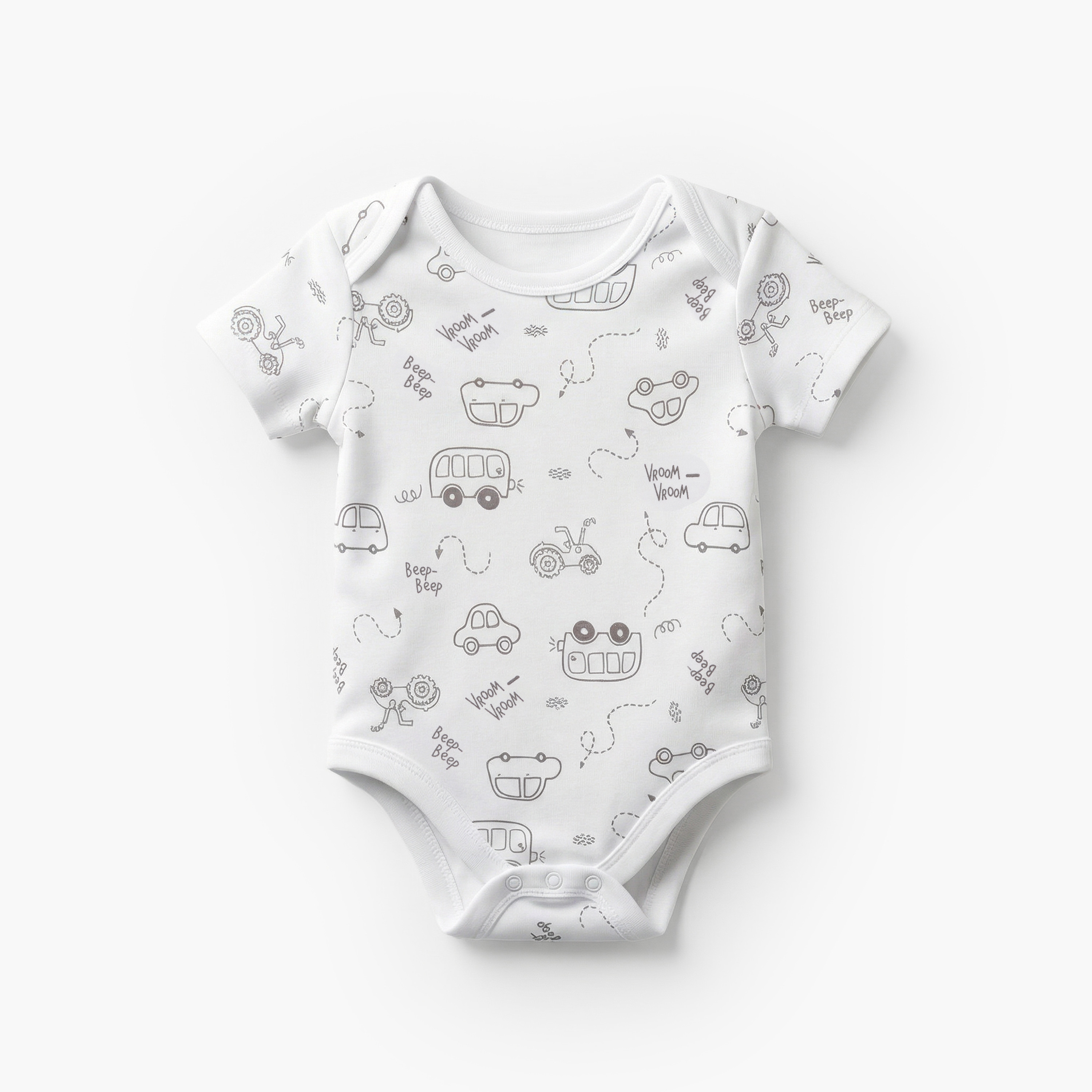 Pack of 3 Juniors Round Neck Short Sleeves Bodysuit with Snap Button Closure-baby-boys-clothing-multipacks-image-4