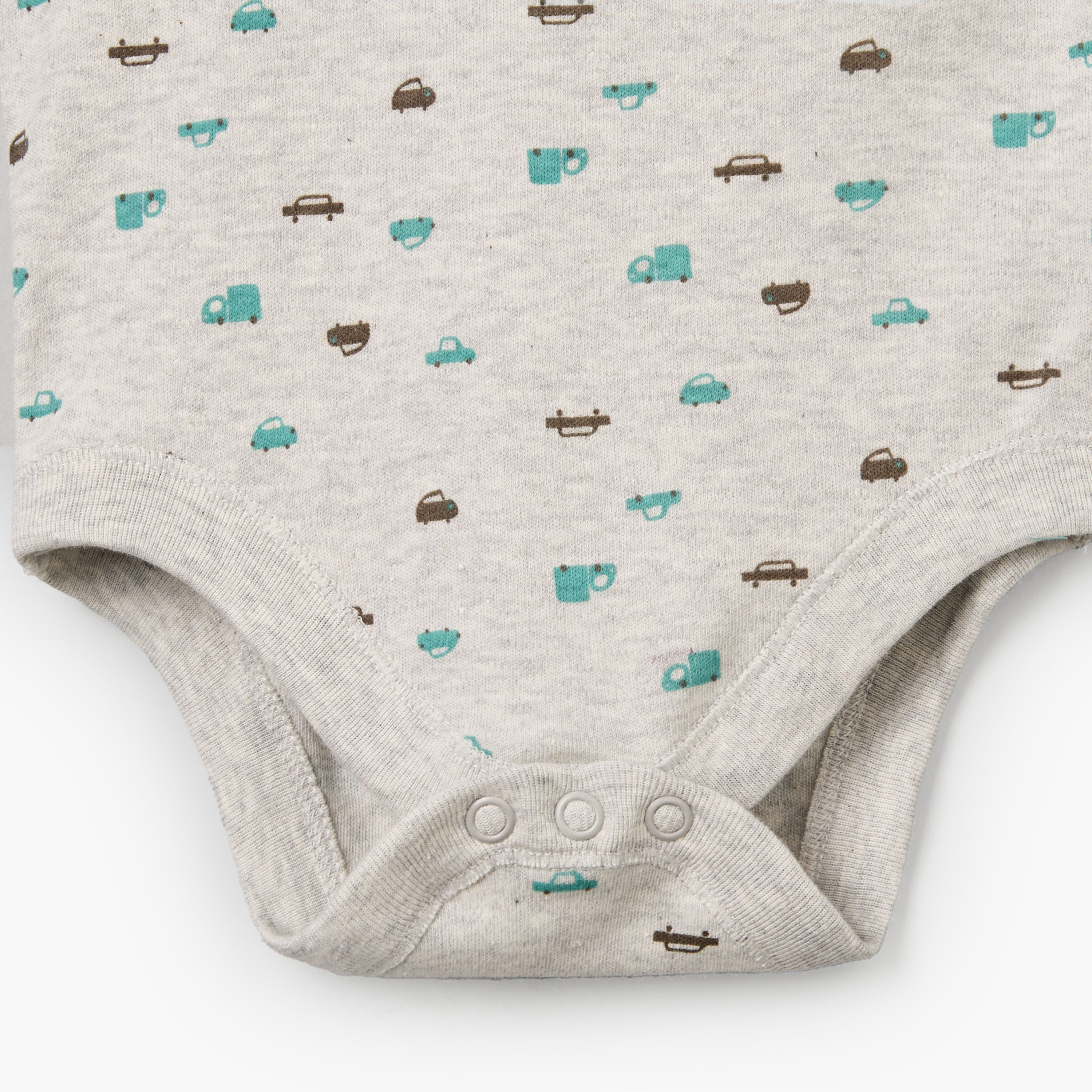 Pack of 3 Juniors Round Neck Short Sleeves Bodysuit with Snap Button Closure-baby-boys-clothing-multipacks-image-6