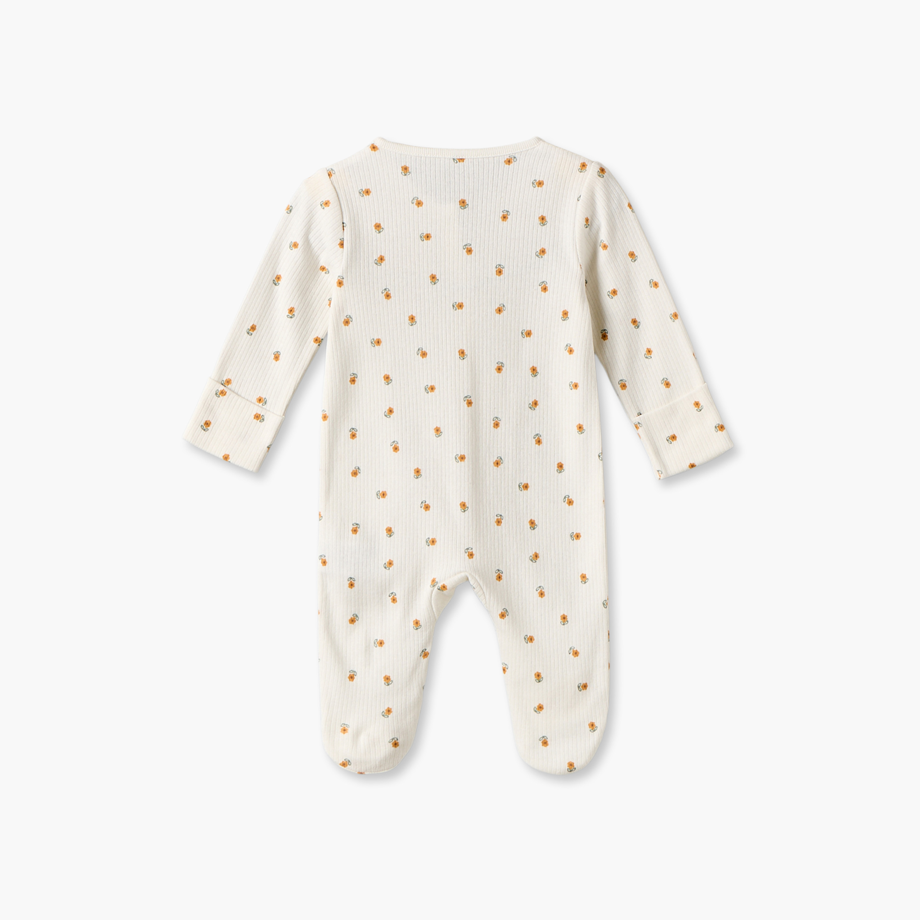 Pack of 3 Cotton Crew Neck Long Sleeves Sleepsuit with Snap Button Closure-baby-girls-clothing-nightwear-sleepsuits-image-4