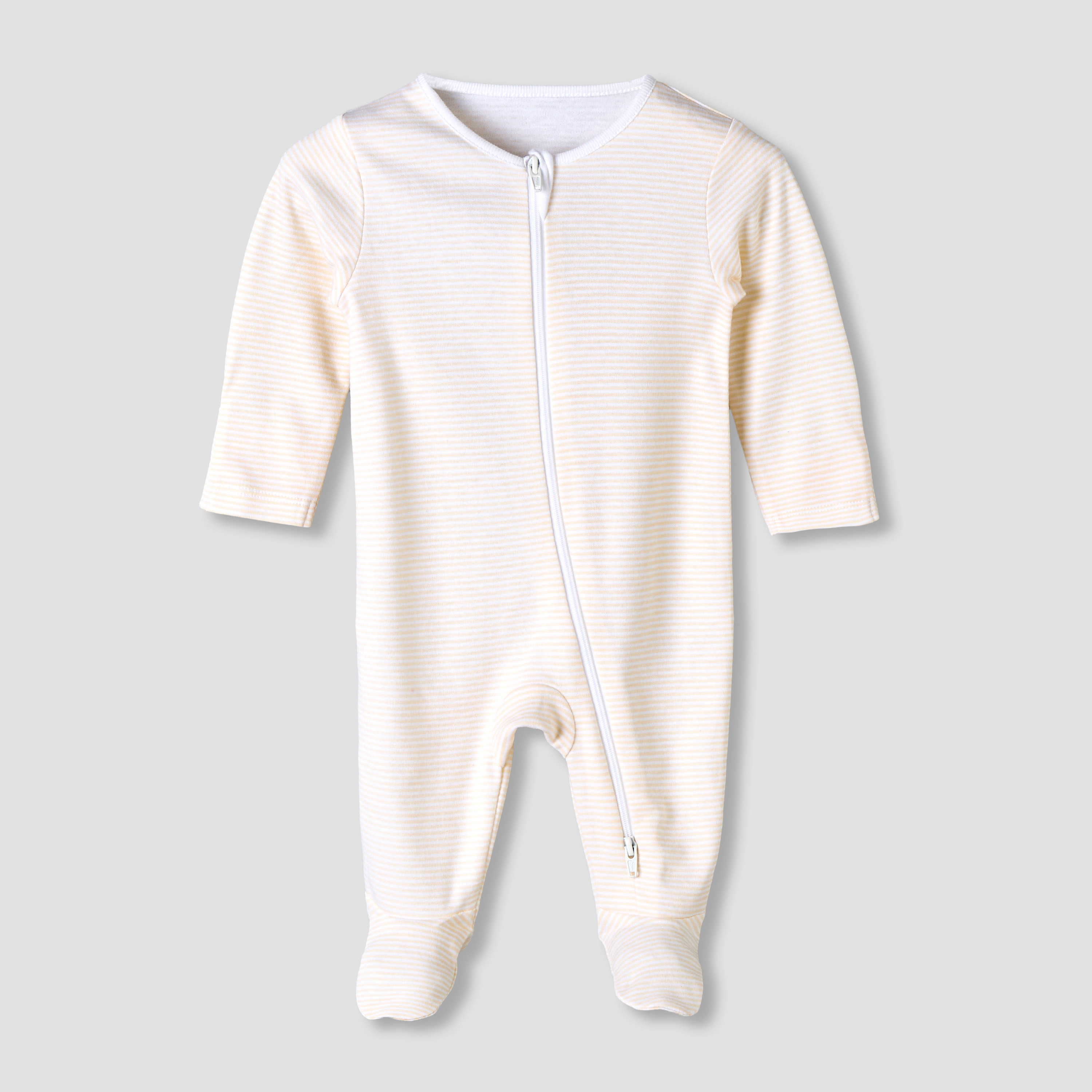 Pack of 3 Juniors Organic Cotton Round Neck Long Sleeves Sleepsuit with Print-baby-girls-clothing-nightwear-sleepsuits-image-4