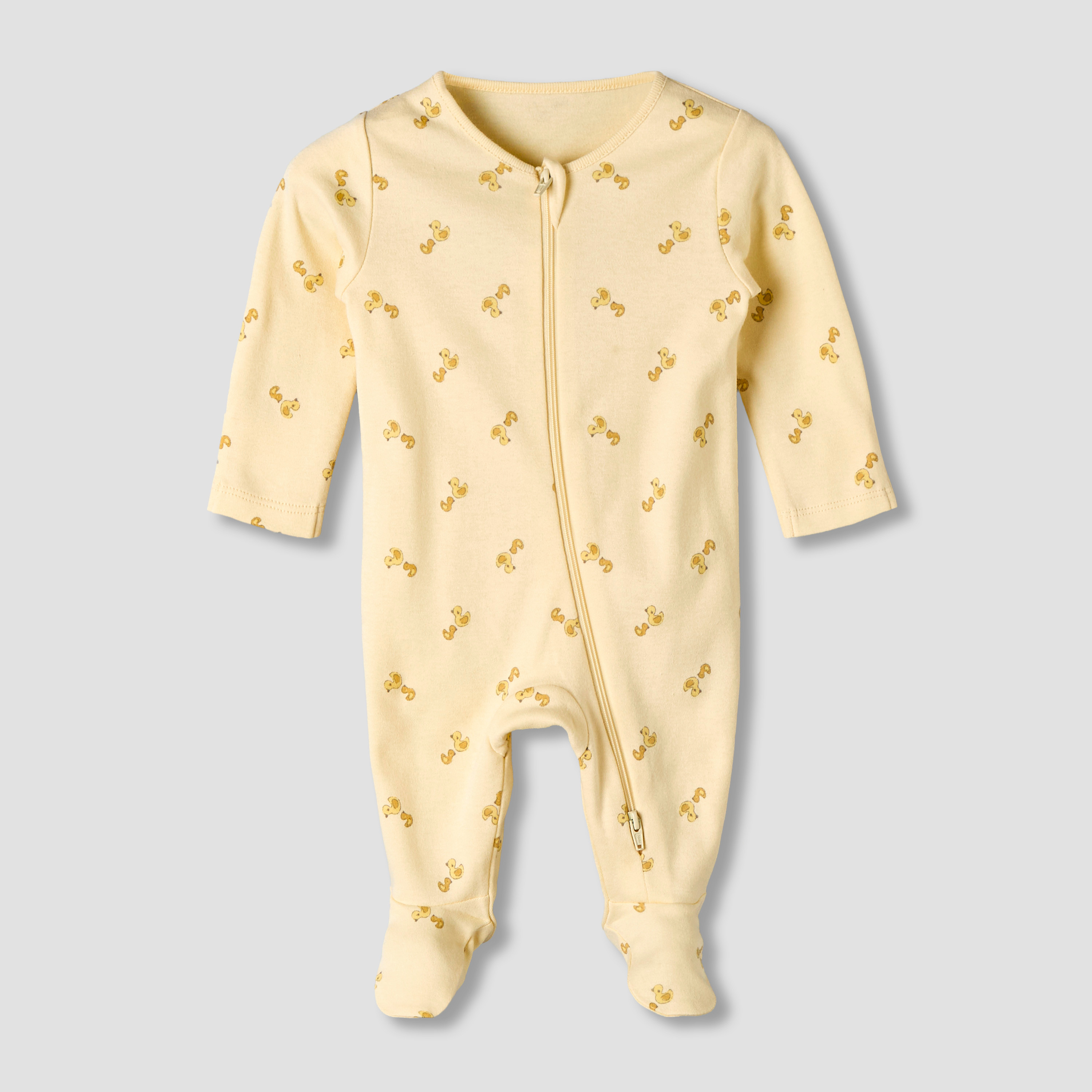 Pack of 3 Juniors Organic Cotton Round Neck Long Sleeves Sleepsuit with Print-baby-girls-clothing-nightwear-sleepsuits-image-5