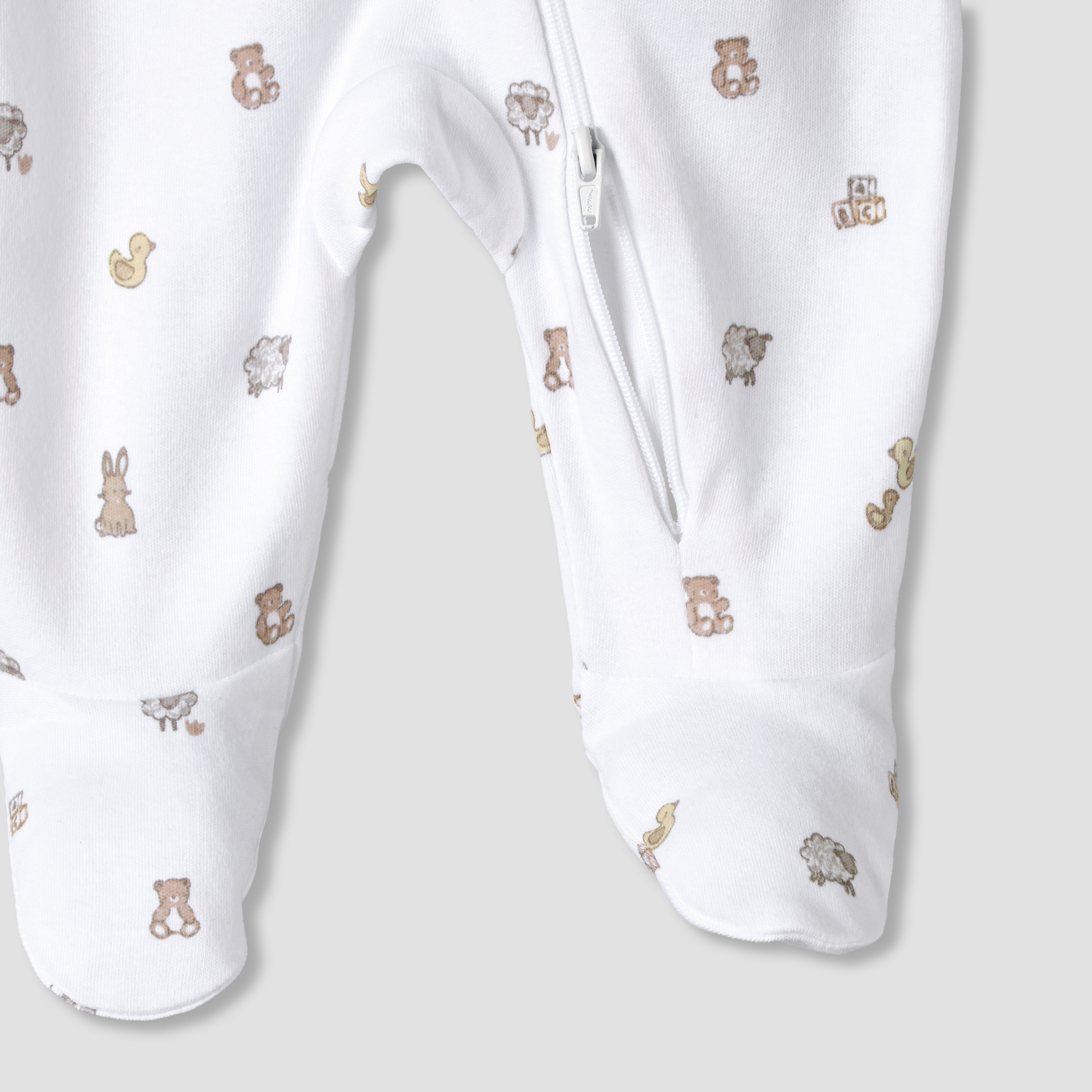 Pack of 3 Juniors Organic Cotton Round Neck Long Sleeves Sleepsuit with Print-baby-girls-clothing-nightwear-sleepsuits-image-7