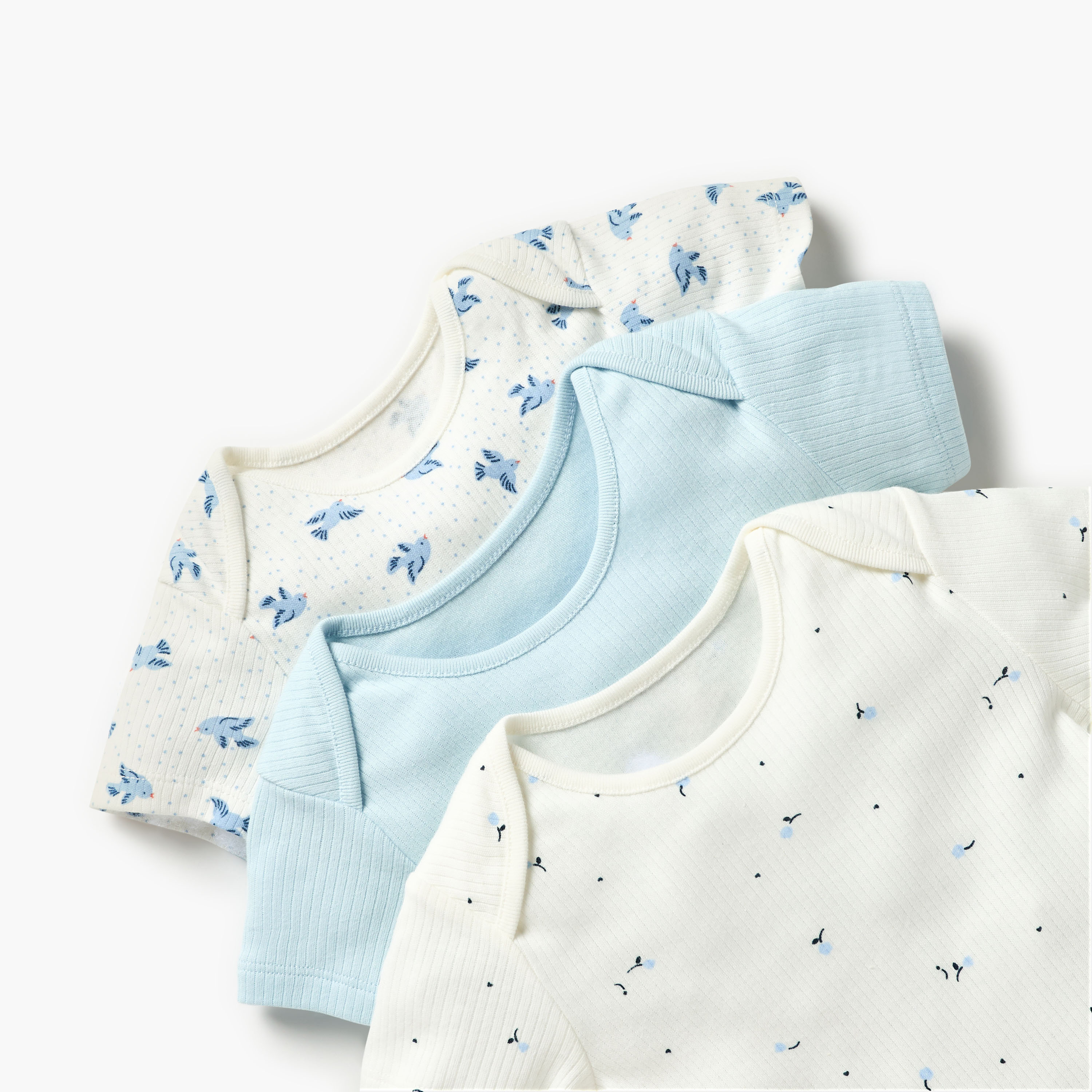 Juniors Printed Bodysuit with Short Sleeves and Button Closure - Set of 3-baby-boys-clothing-multipacks-image-3