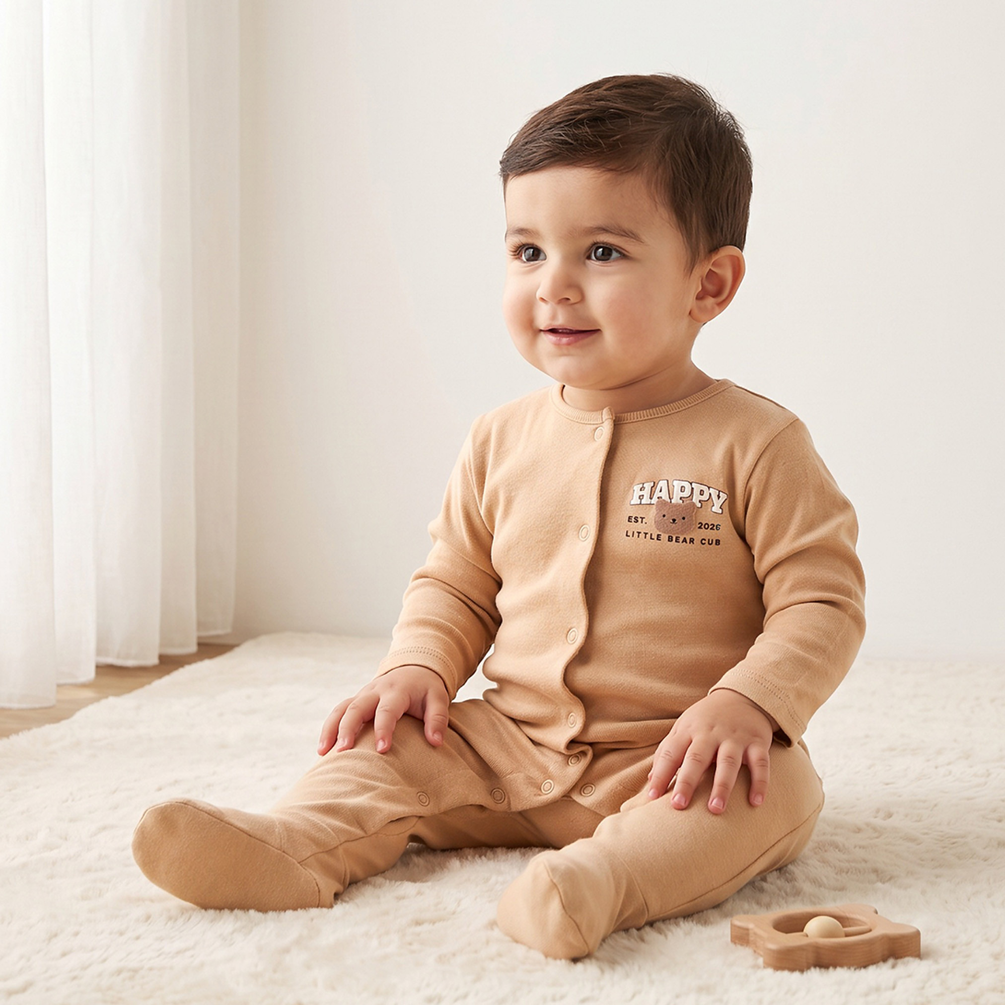 Pack of 3 Juniors Cotton Crew Neck Long Sleeves Sleepsuit with Snap Button Closure-baby-boys-clothing-nightwear-sleepsuits-image-2