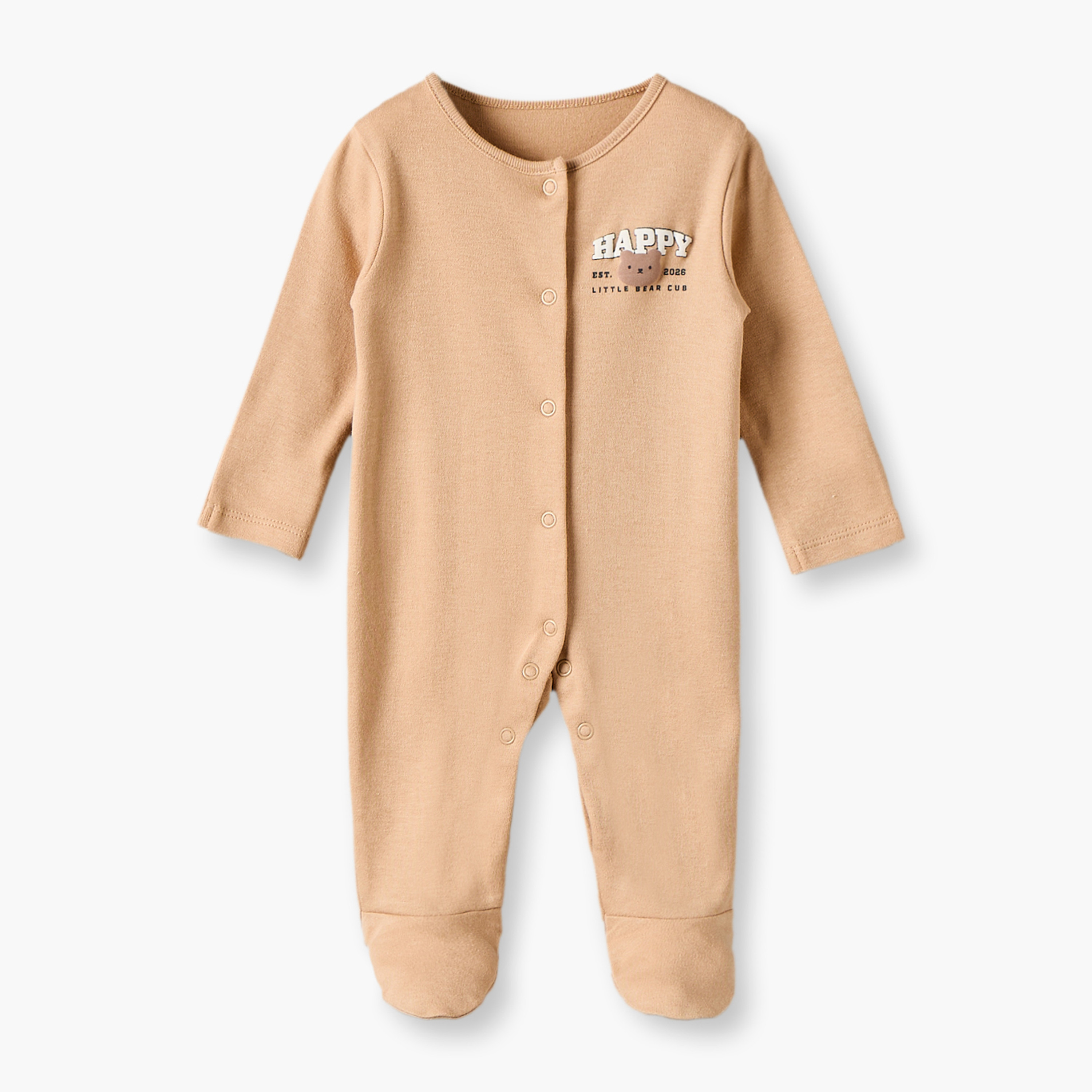 Pack of 3 Juniors Cotton Crew Neck Long Sleeves Sleepsuit with Snap Button Closure-baby-boys-clothing-nightwear-sleepsuits-image-3