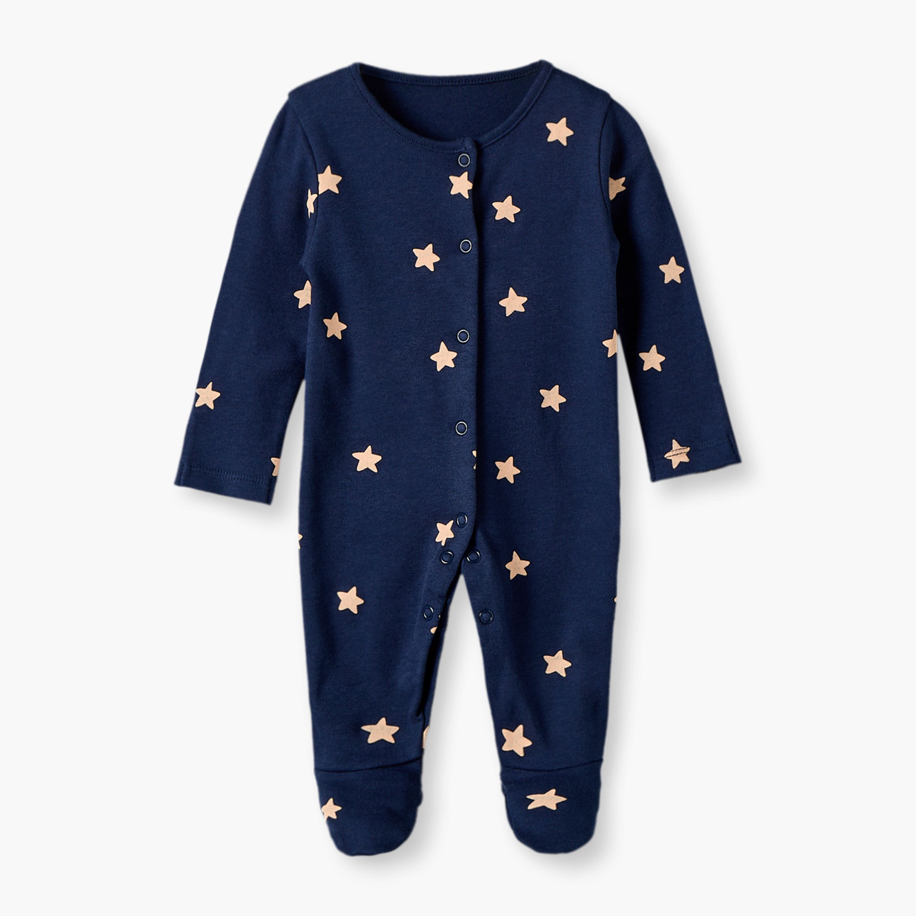 Pack of 3 Juniors Cotton Crew Neck Long Sleeves Sleepsuit with Snap Button Closure-baby-boys-clothing-nightwear-sleepsuits-image-6
