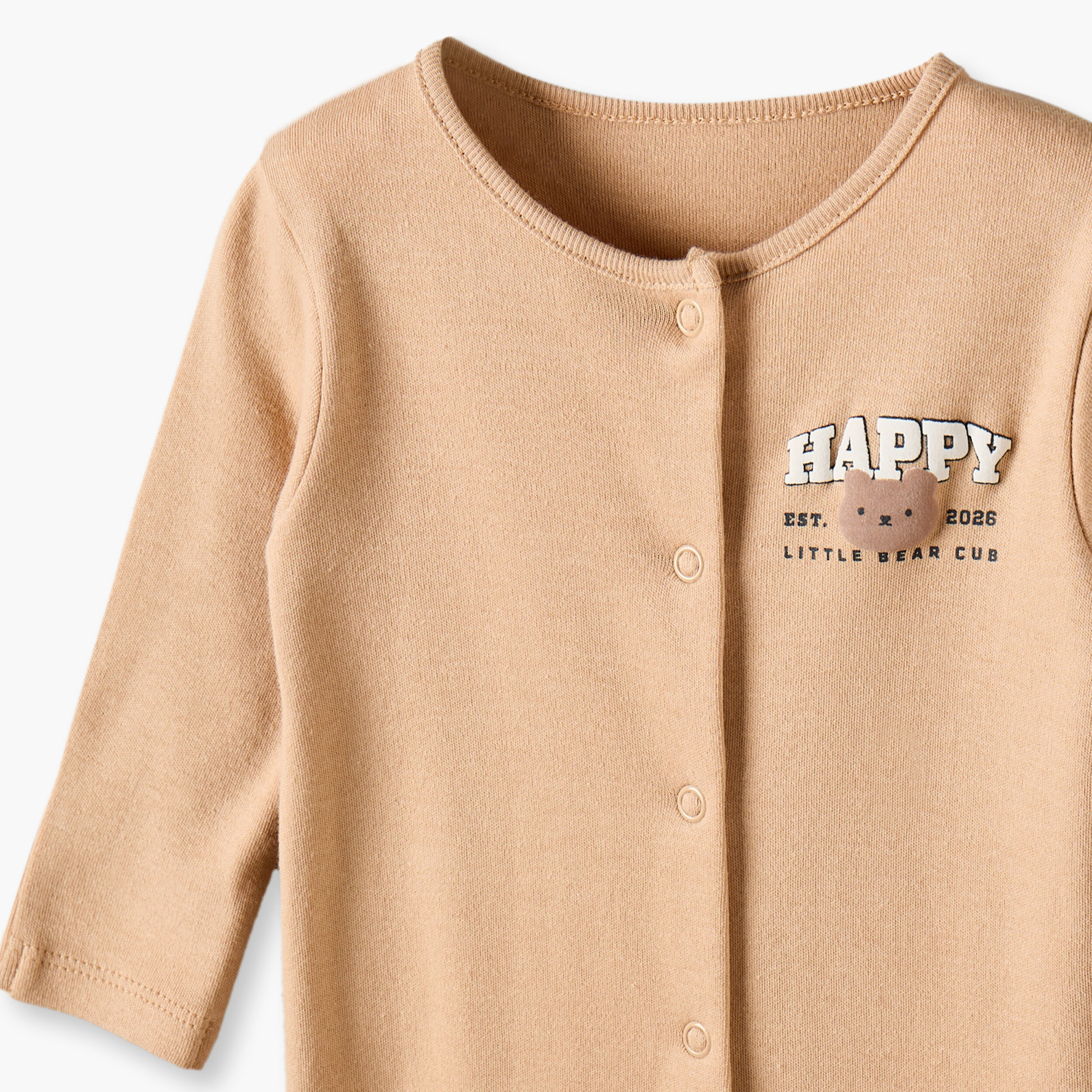 Pack of 3 Juniors Cotton Crew Neck Long Sleeves Sleepsuit with Snap Button Closure-baby-boys-clothing-nightwear-sleepsuits-image-7