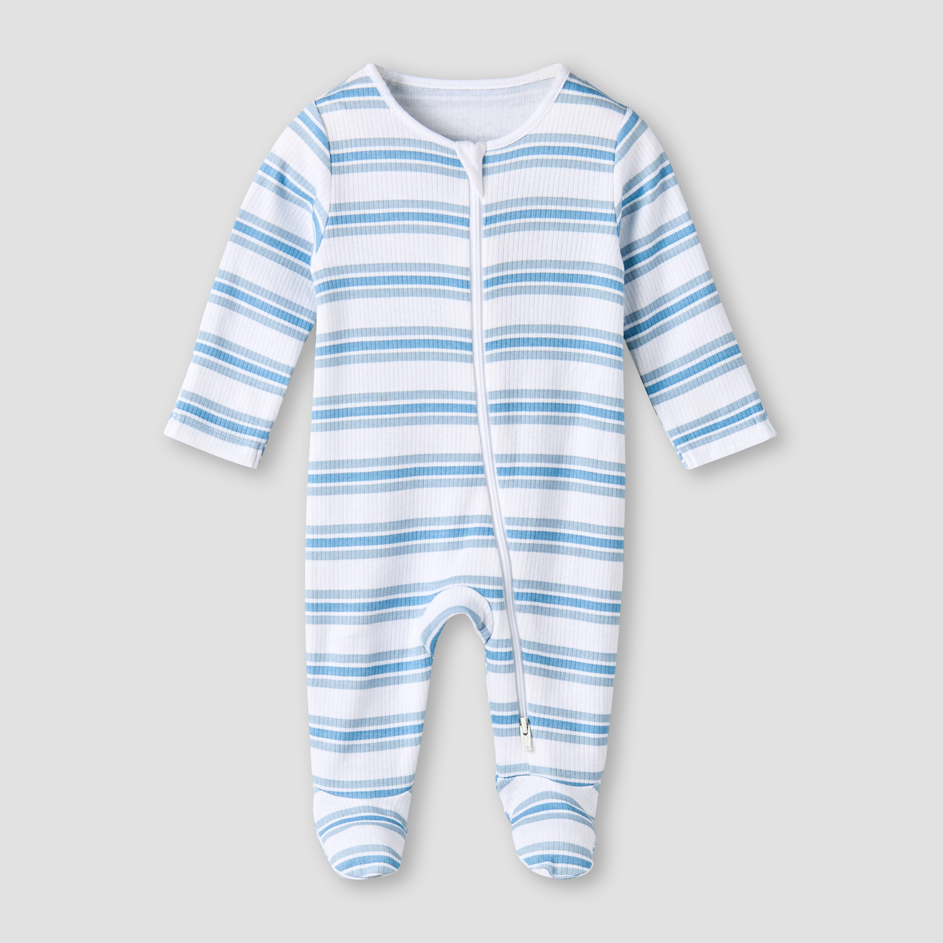 Pack of 3 Juniors Organic Cotton Crew Neck Long Sleeves Sleepsuit with Print-baby-boys-clothing-nightwear-sleepsuits-image-4