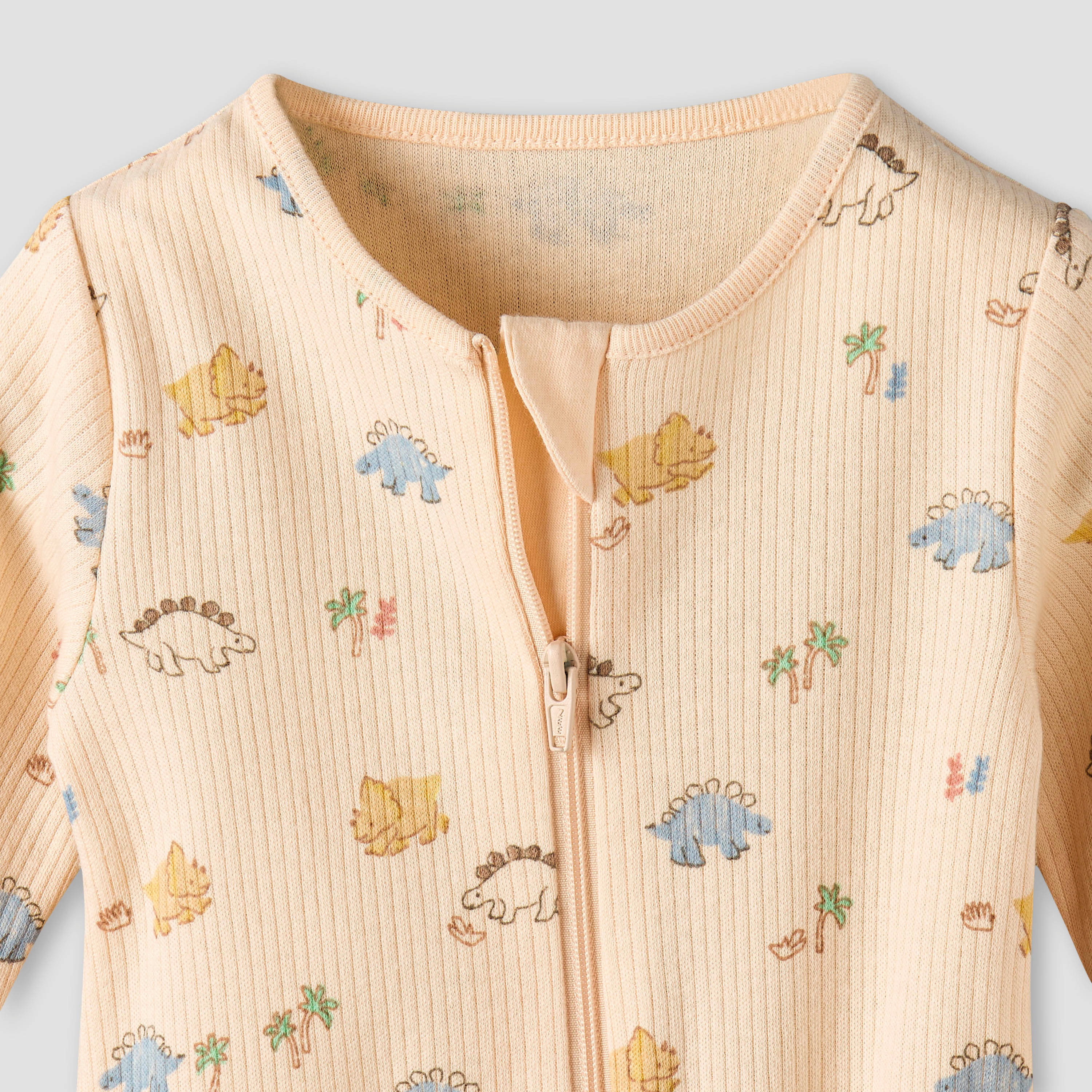 Pack of 3 Juniors Organic Cotton Crew Neck Long Sleeves Sleepsuit with Print-baby-boys-clothing-nightwear-sleepsuits-image-6