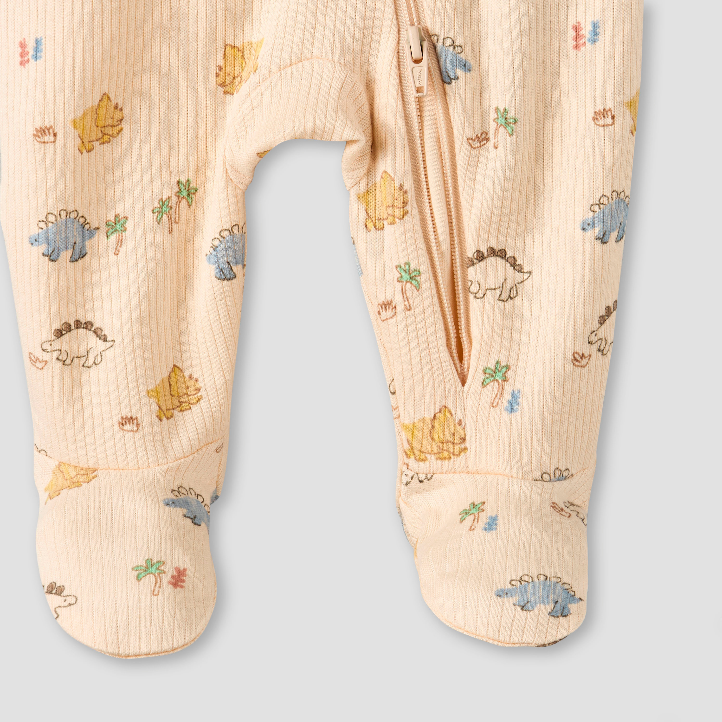 طقم بدلة نوم قطن عضوي بياقة مستديرة وأكمام طويلة وطبعات من جونيورز - عبوة من 3 قطع-baby-boys-clothing-nightwear-sleepsuits-image-8