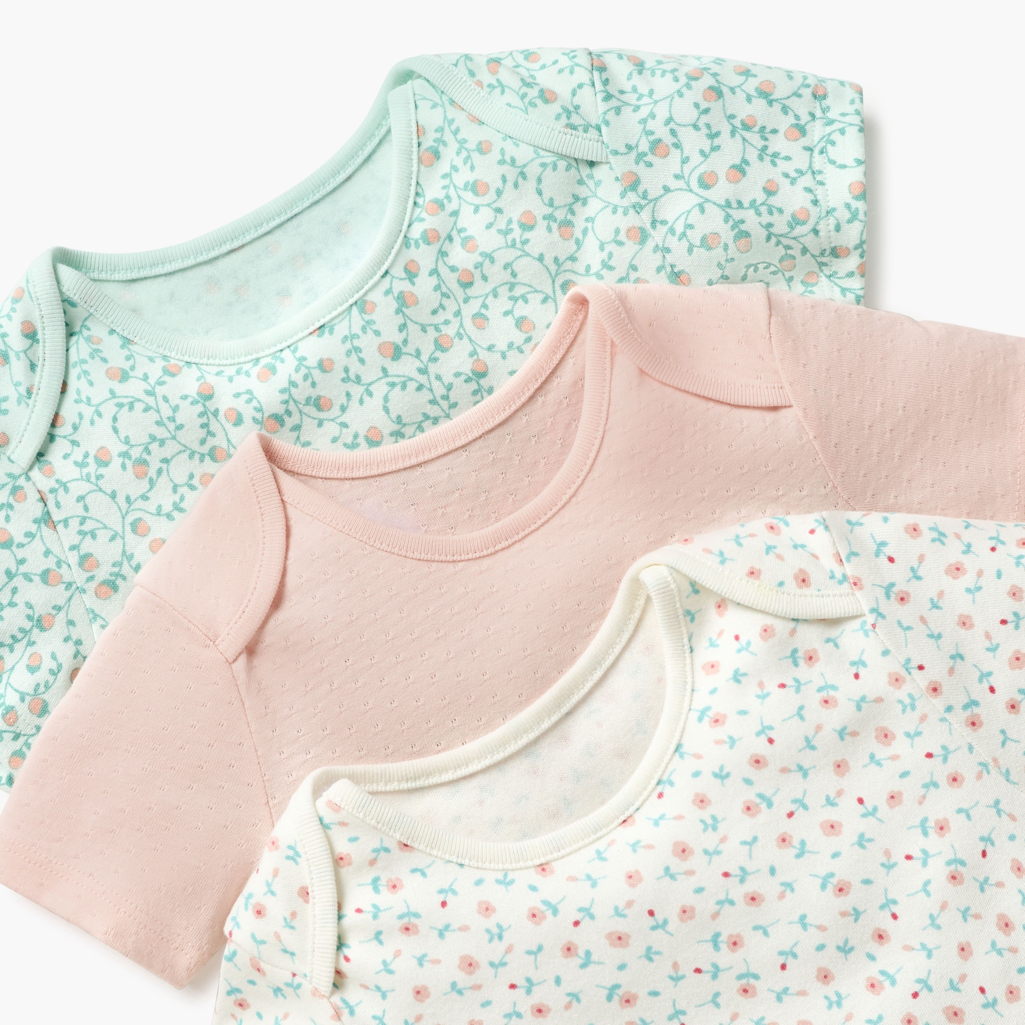Juniors Assorted Bodysuit with Short Sleeves and Button Closure - Set of 3-baby-girls-clothing-bodysuits-image-5