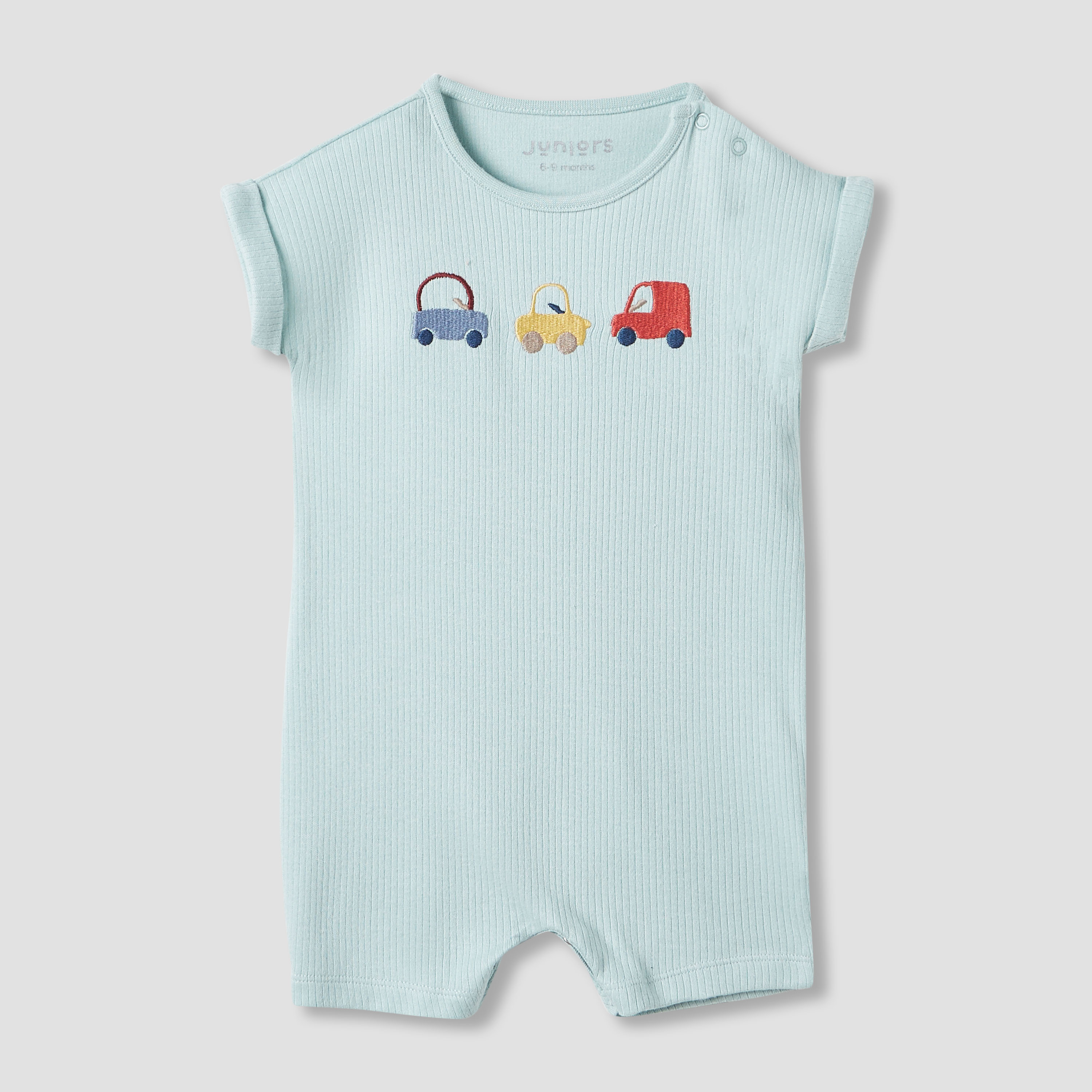 Juniors Car Print Romper with Short Sleeves - Set of 2-baby-boys-clothing-nightwear-sleepsuits-image-3