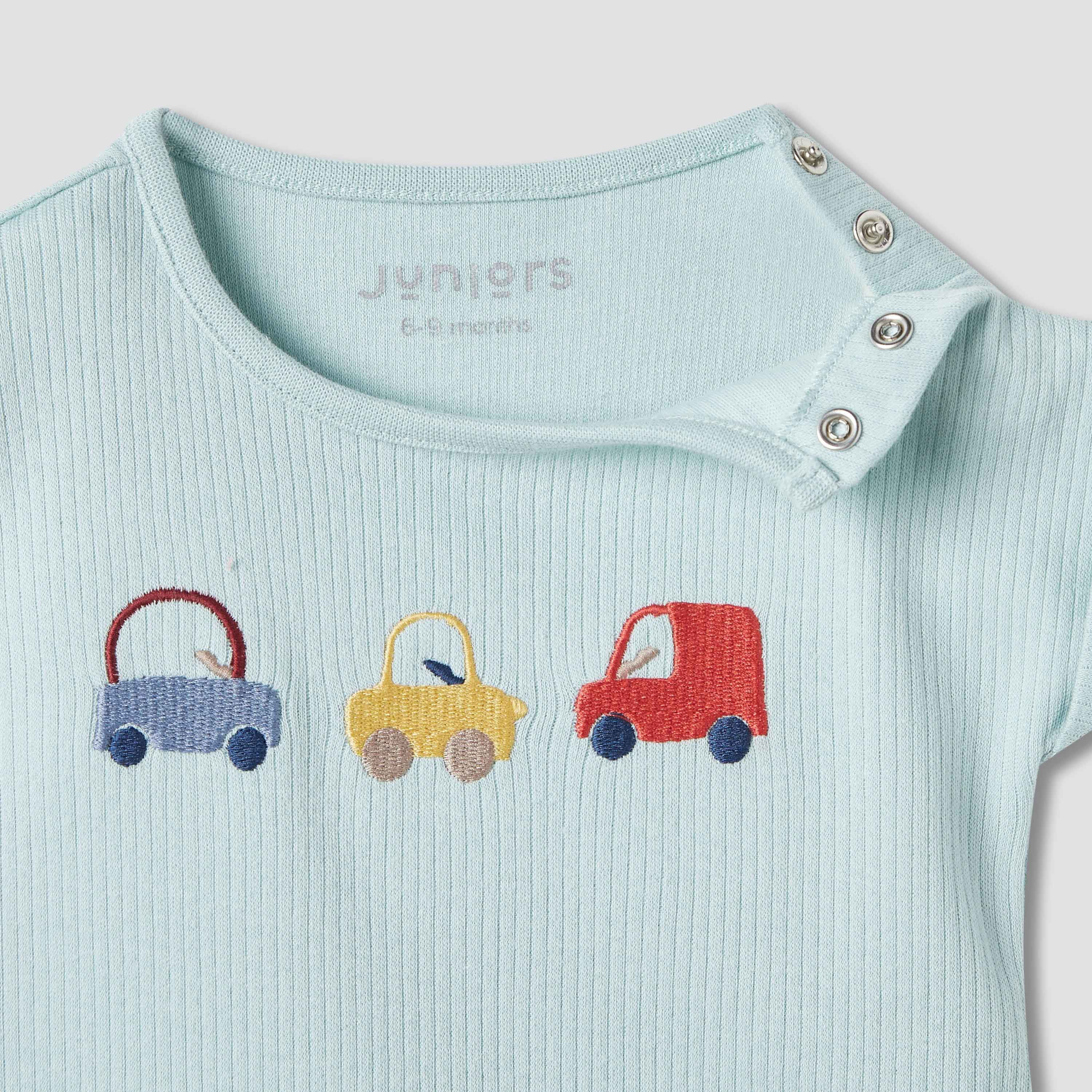 Juniors Car Print Romper with Short Sleeves - Set of 2-baby-boys-clothing-nightwear-sleepsuits-image-4