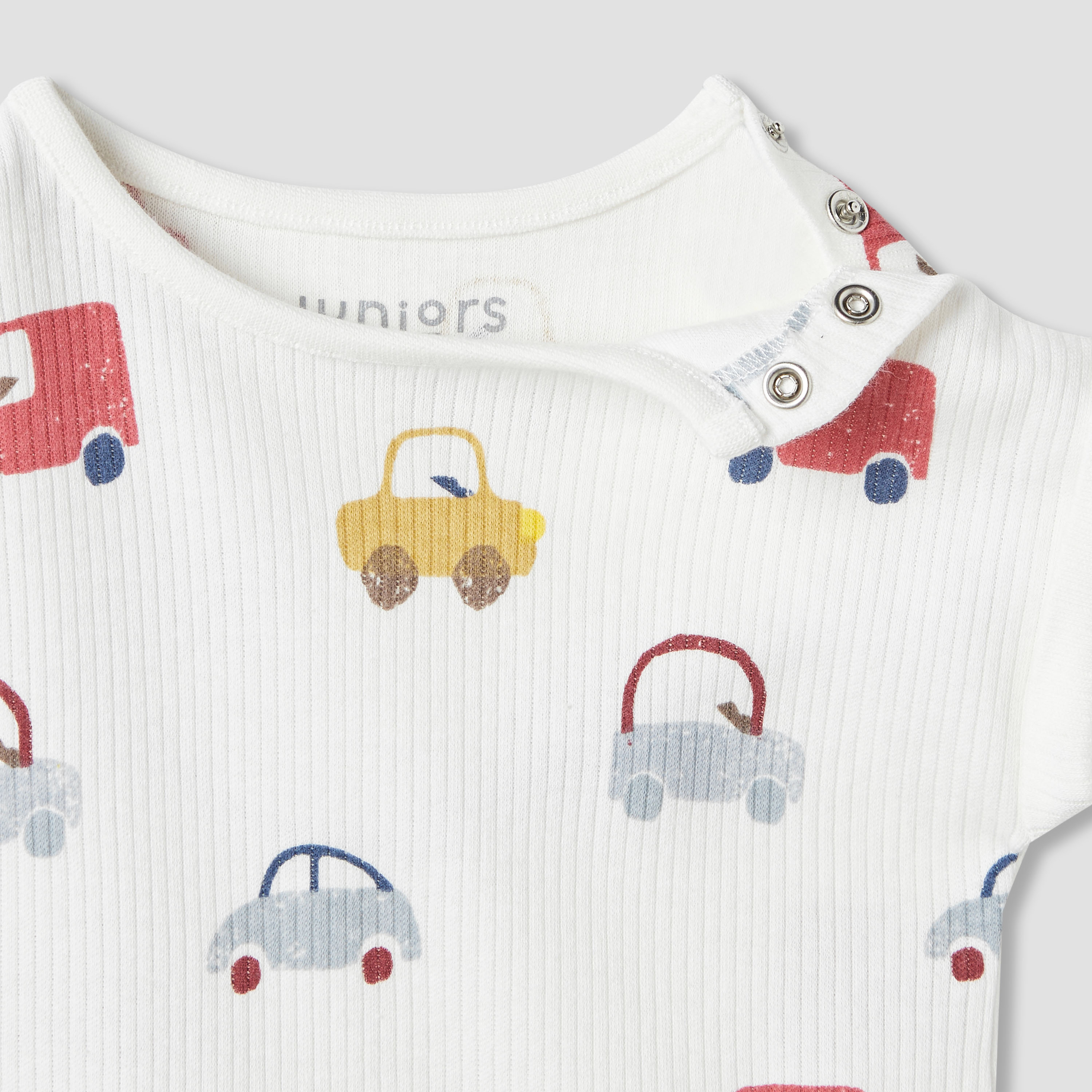 Juniors Car Print Romper with Short Sleeves - Set of 2-baby-boys-clothing-nightwear-sleepsuits-image-5