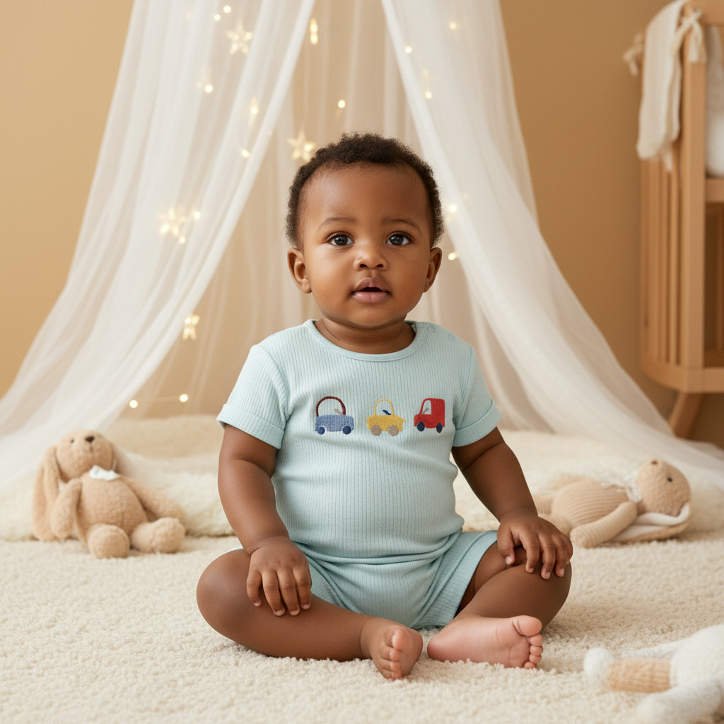 Juniors Car Print Romper with Short Sleeves - Set of 2-baby-boys-clothing-nightwear-sleepsuits-image-7
