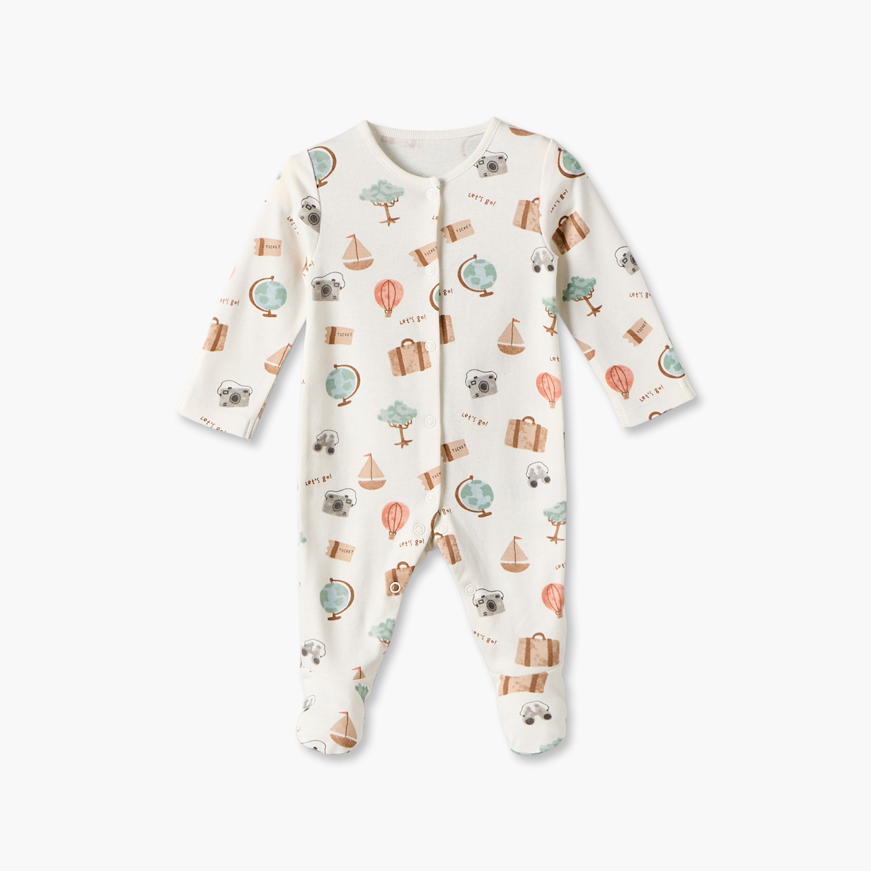 Pack of 3 Juniors Cotton Crew Neck Long Sleeves Sleepsuit with Snap Button Closure-baby-boys-clothing-nightwear-sleepsuits-image-5