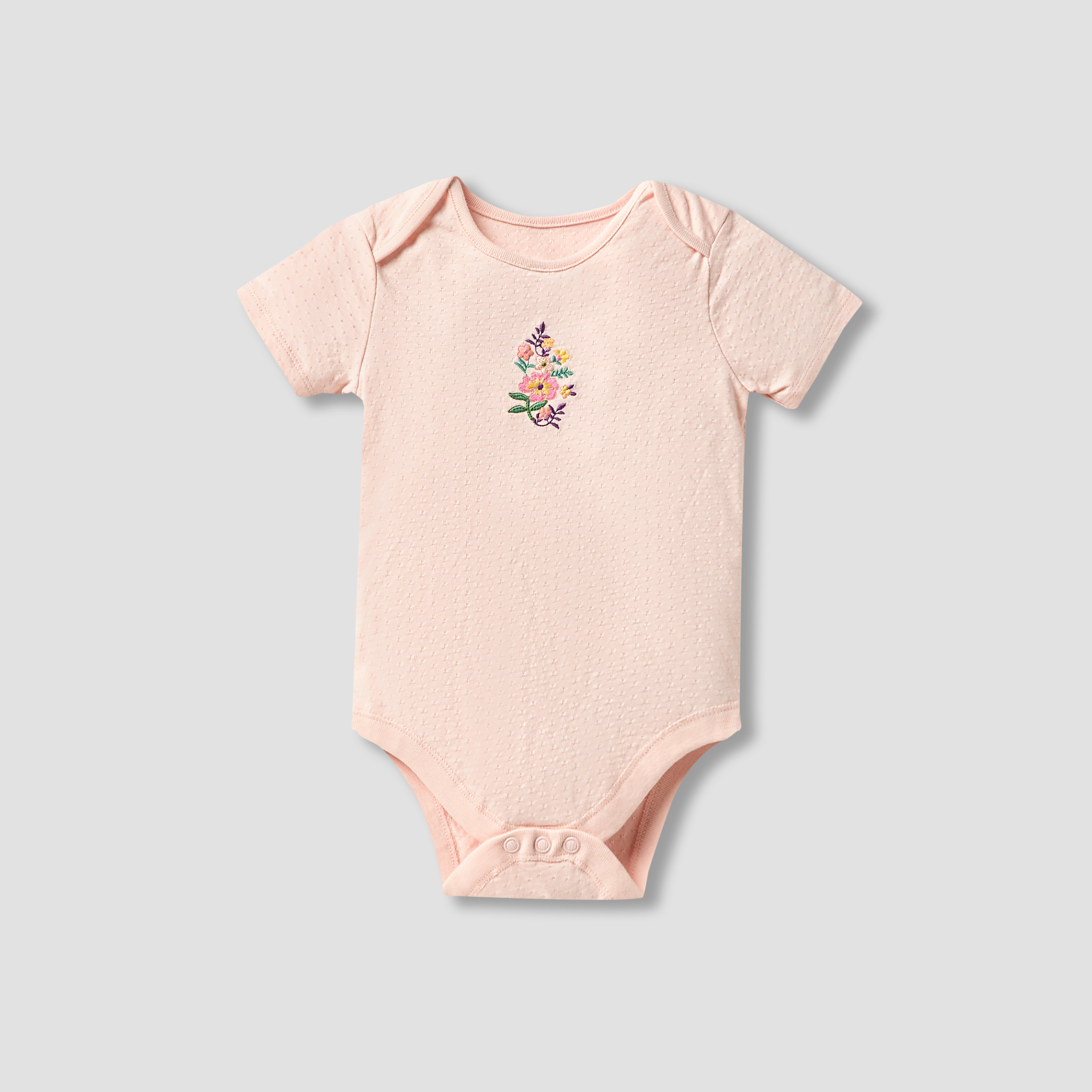 Juniors Floral Print Bodysuit with Snap Button Closure - Set of 3-baby-girls-clothing-bodysuits-image-3