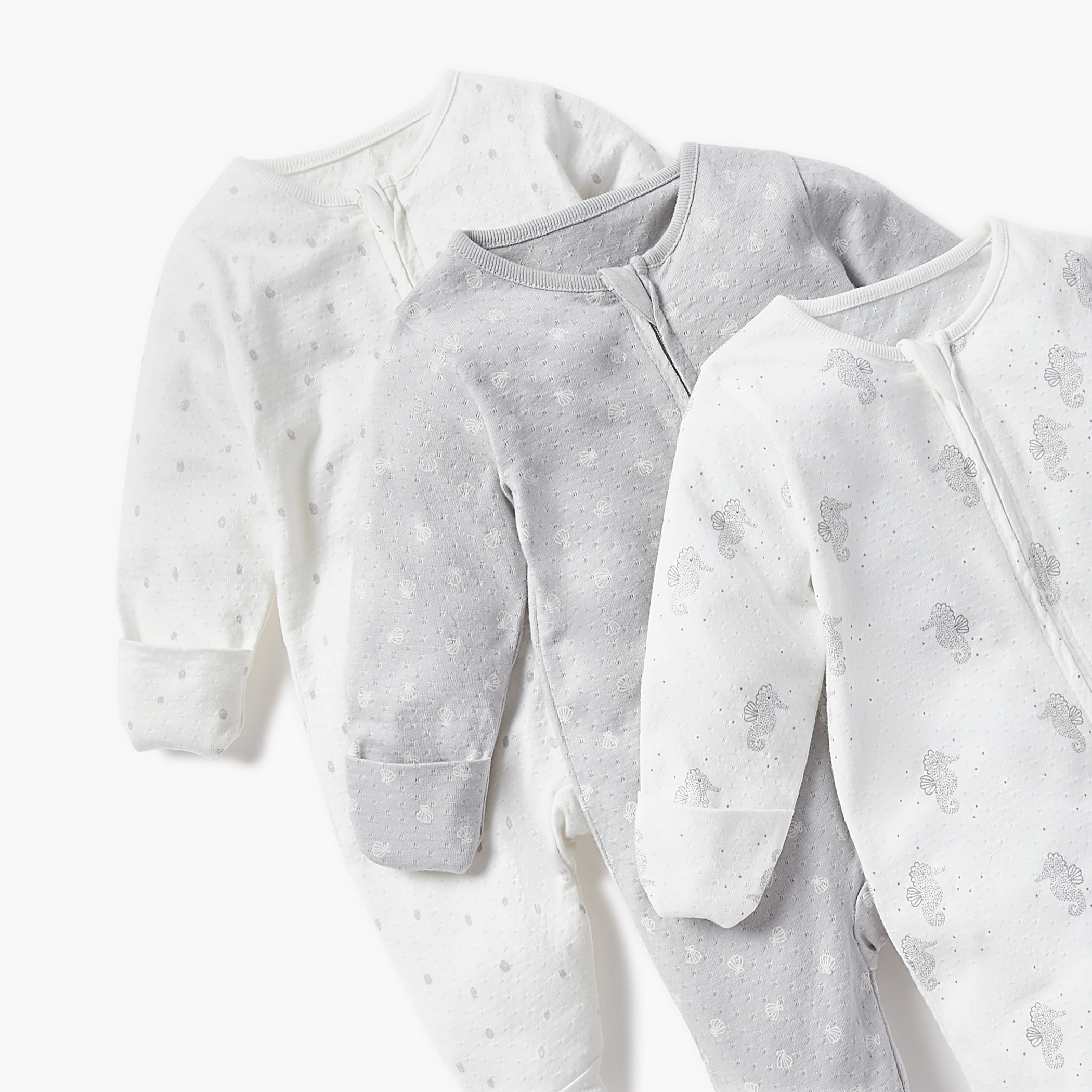 Juniors Printed Closed Feet Sleepsuit with Zipper Closure - Set of 3-baby-girls-clothing-nightwear-sleepsuits-image-5