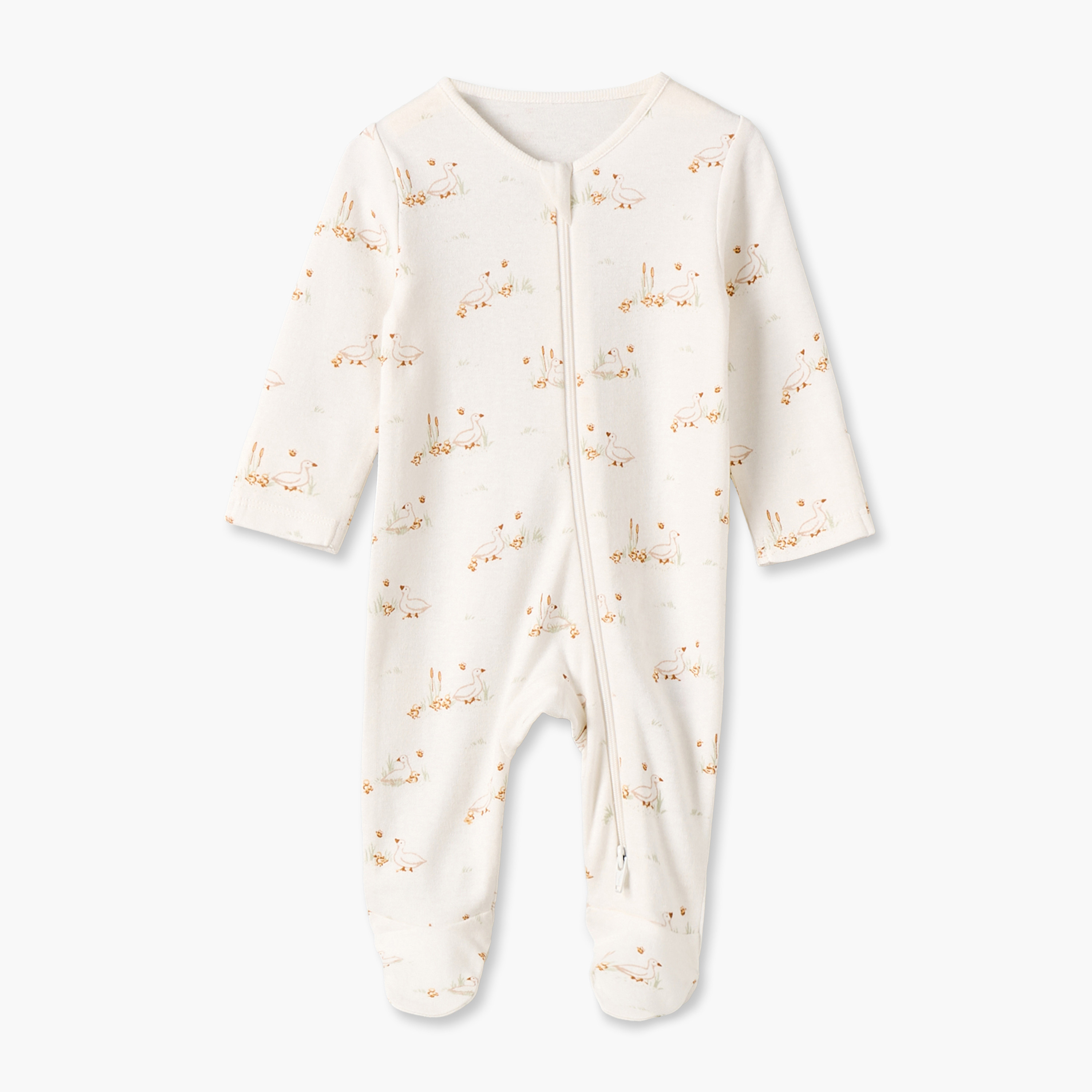 Pack of 3 Juniors Cotton Round Neck Long Sleeves Sleepsuit with Duck Print-baby-girls-clothing-nightwear-sleepsuits-image-4