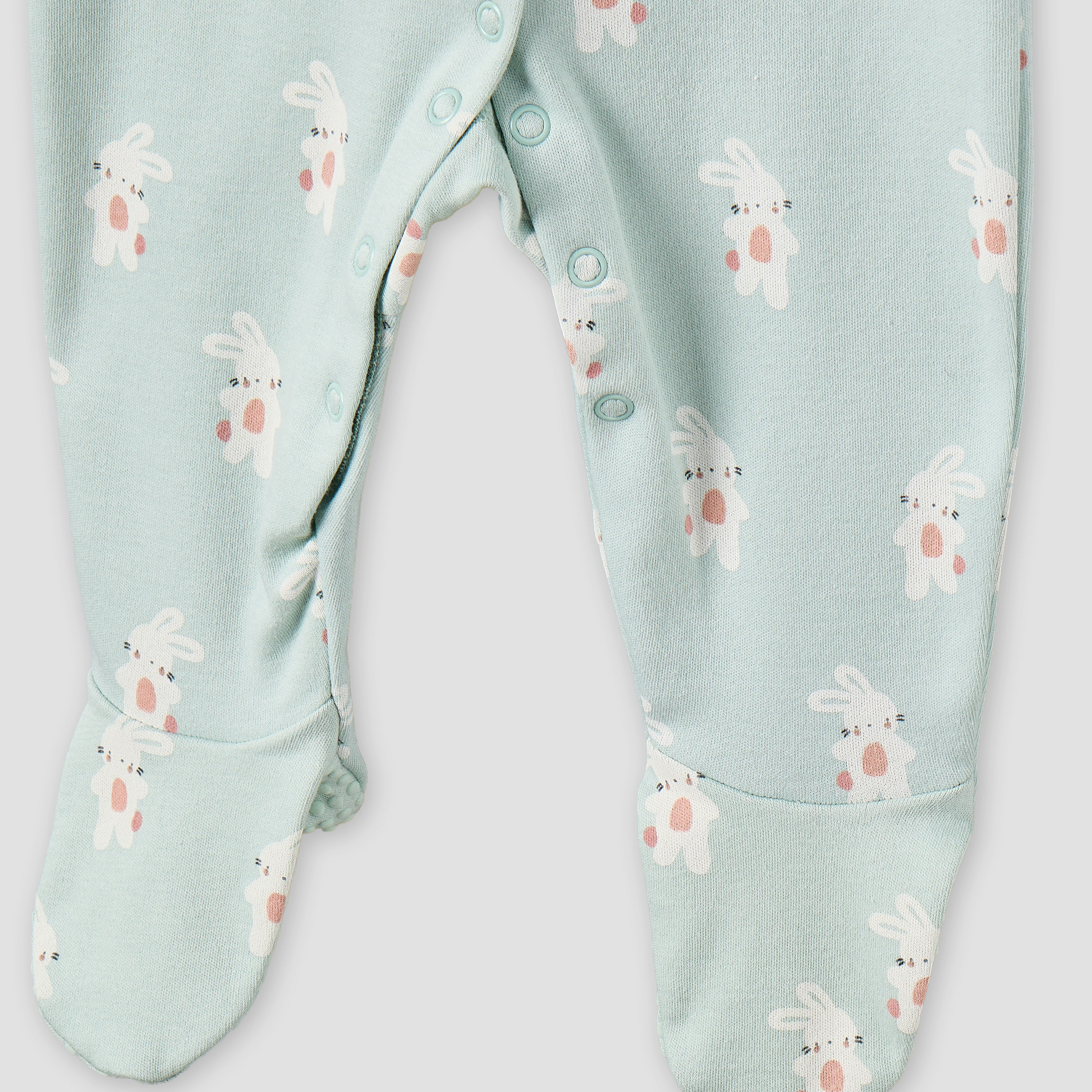 Pack of 3 Juniors Cotton Crew Neck Long Sleeve Sleepsuit with Bunny Print-baby-girls-clothing-nightwear-sleepsuits-image-7