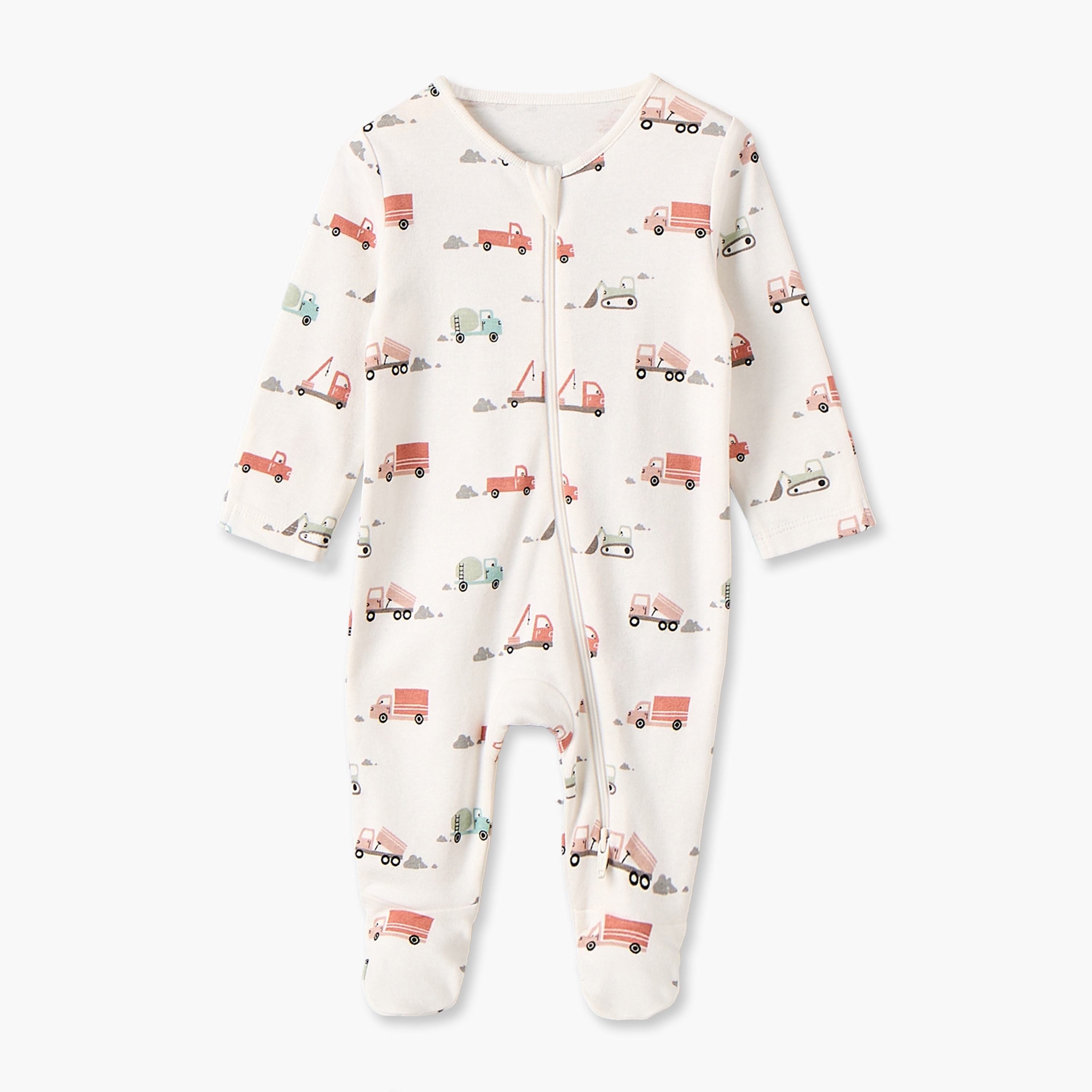 طقم بدلات نوم قطنية بياقة ضيقة وأكمام طويلة وسحّاب إغلاق من جونيورز - 3 قطع-baby-boys-clothing-nightwear-sleepsuits-image-5