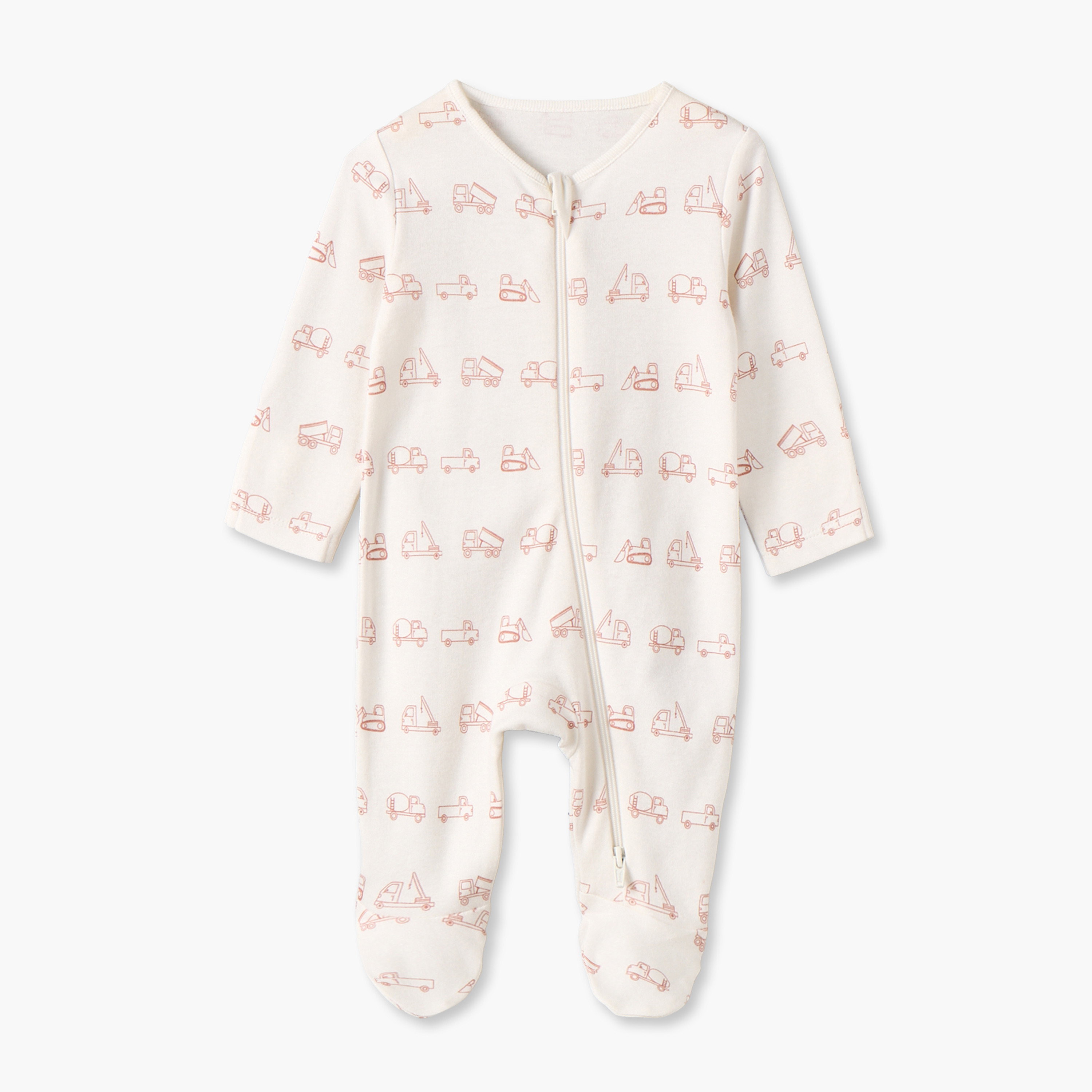 طقم بدلات نوم قطنية بياقة ضيقة وأكمام طويلة وسحّاب إغلاق من جونيورز - 3 قطع-baby-boys-clothing-nightwear-sleepsuits-image-6