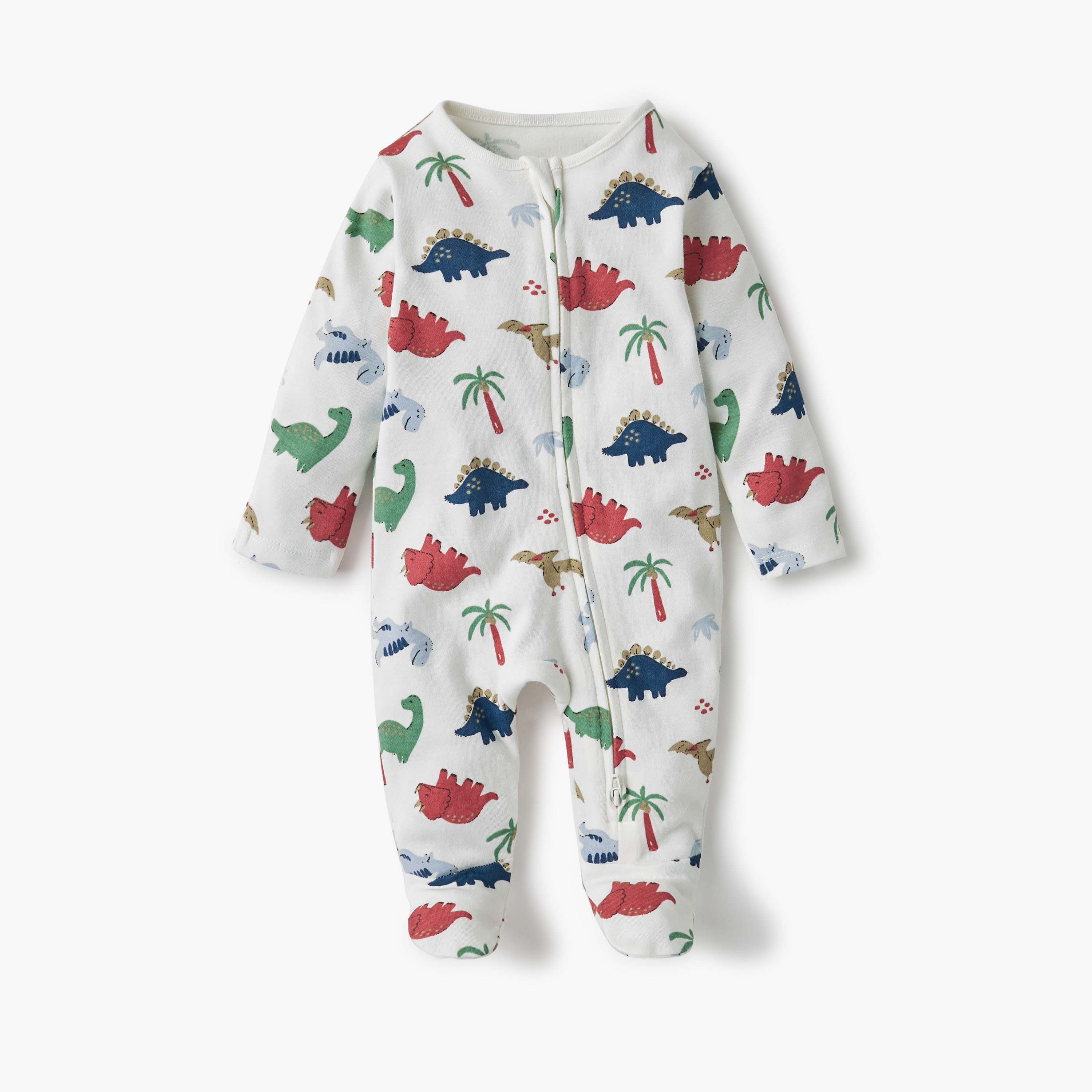 Juniors Assorted Sleepsuit with Long Sleeves and Zip Closure - Set of 3-baby-boys-clothing-nightwear-sleepsuits-image-2