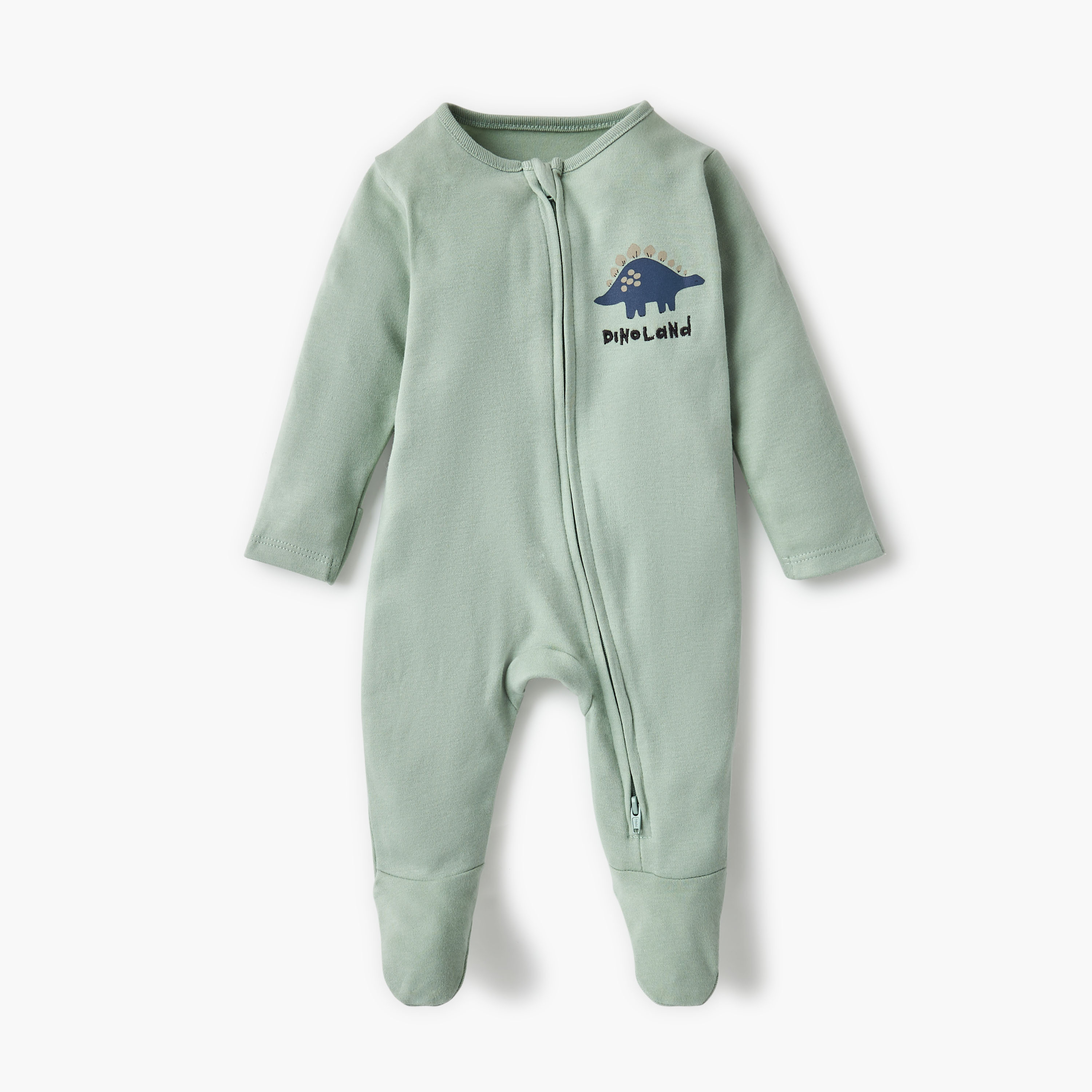 Juniors Assorted Sleepsuit with Long Sleeves and Zip Closure - Set of 3-baby-boys-clothing-nightwear-sleepsuits-image-4
