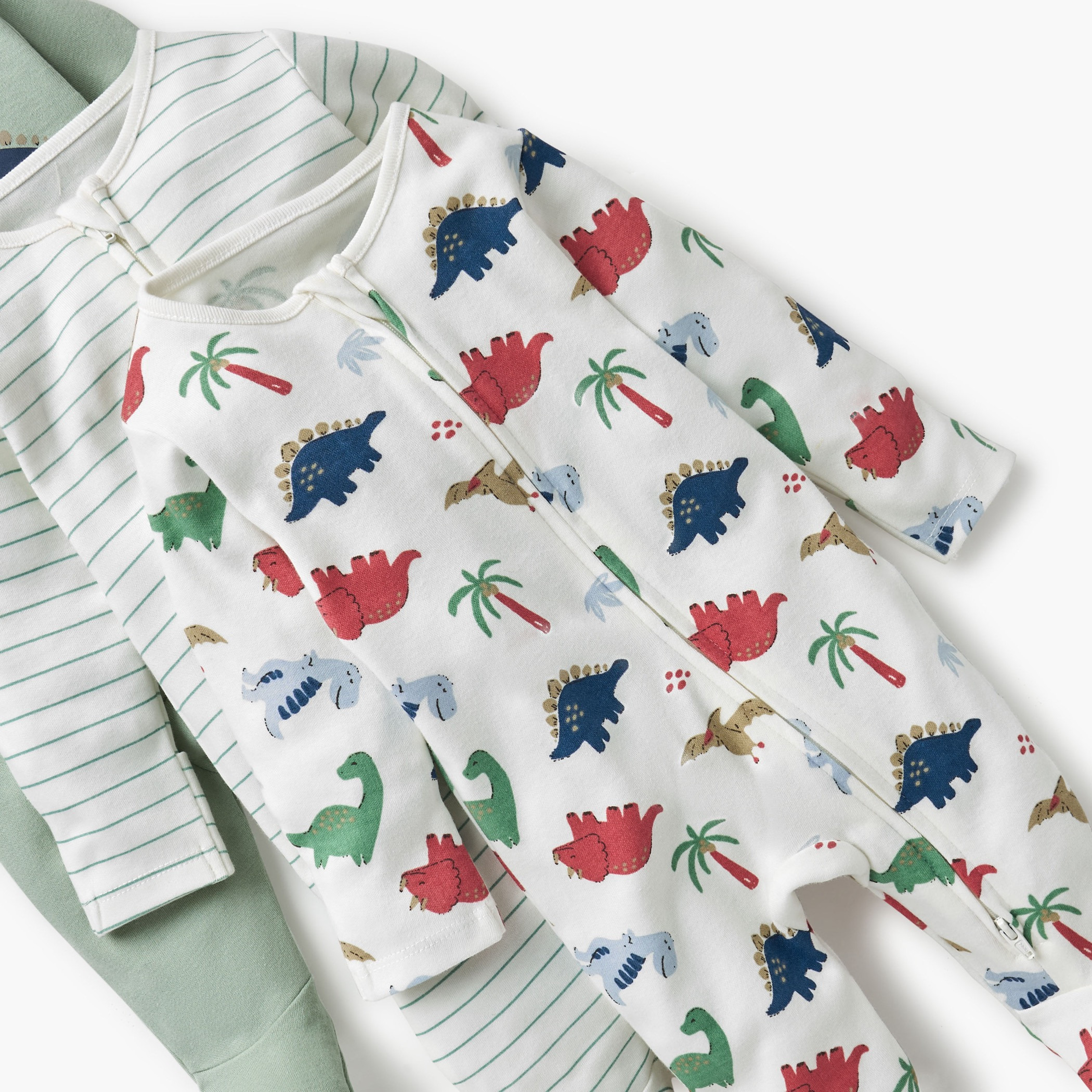 Juniors Assorted Sleepsuit with Long Sleeves and Zip Closure - Set of 3-baby-boys-clothing-nightwear-sleepsuits-image-5