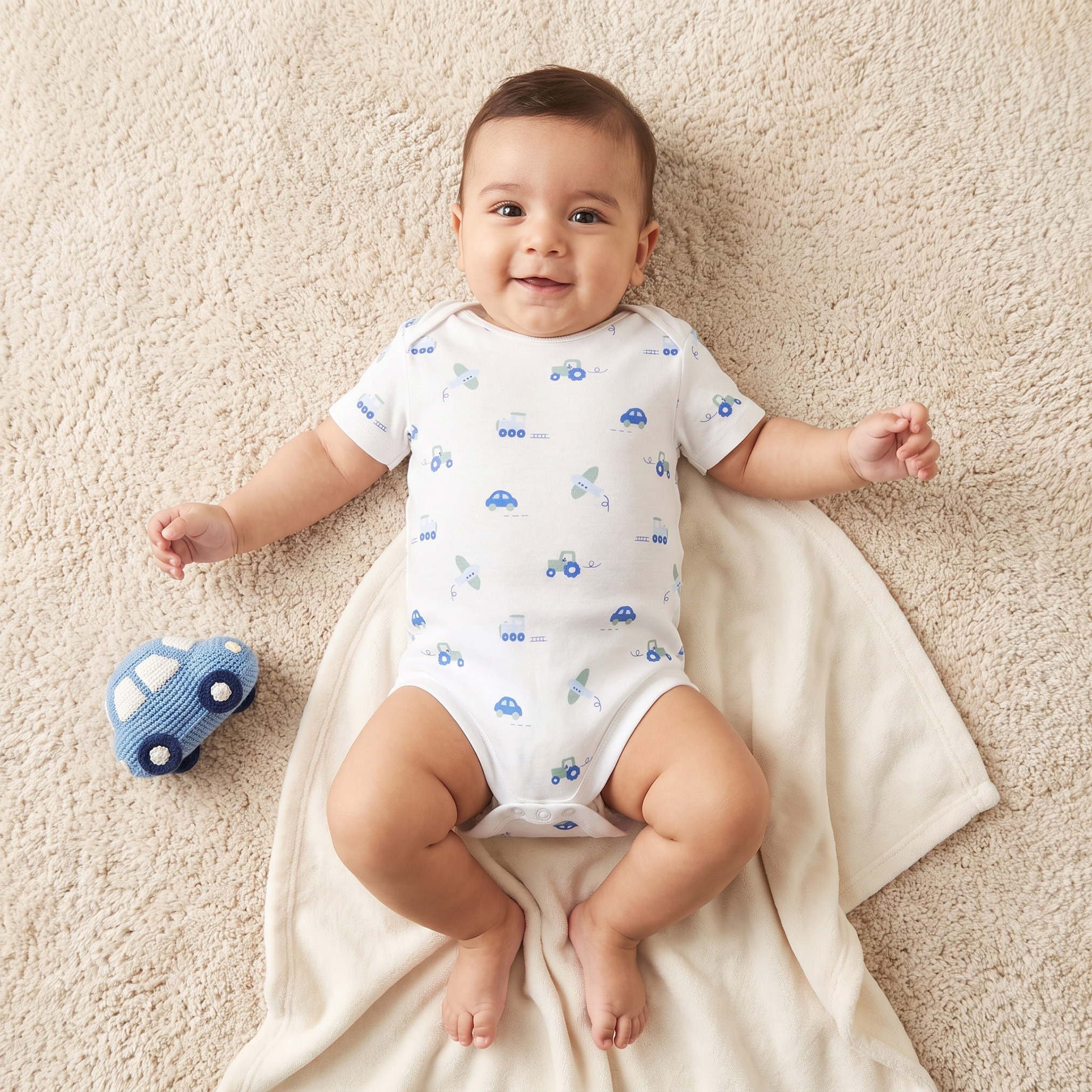 طقم بودي سوت قطن 3 قطع برقبة ضيقة وأكمام قصيرة وطبعات من جونيورز-baby-boys-clothing-bodysuits-image-2