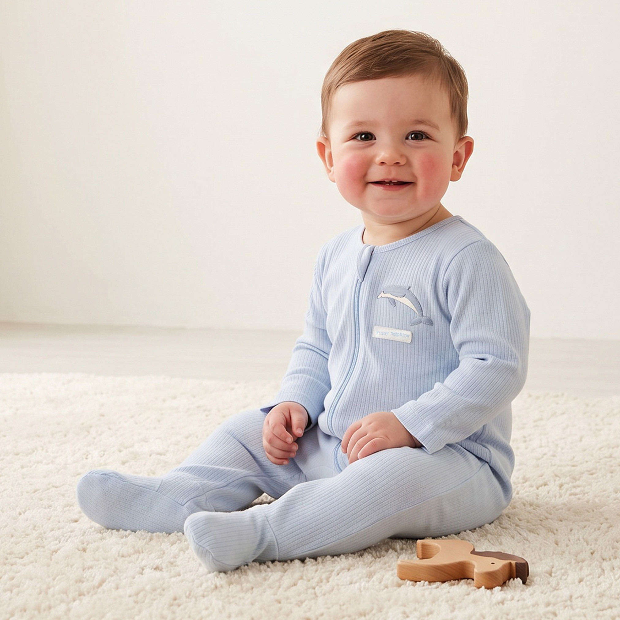 Pack of 3 Juniors Cotton Crew Neck Long Sleeves Sleepsuit with Zip Closure-baby-boys-clothing-nightwear-sleepsuits-image-2