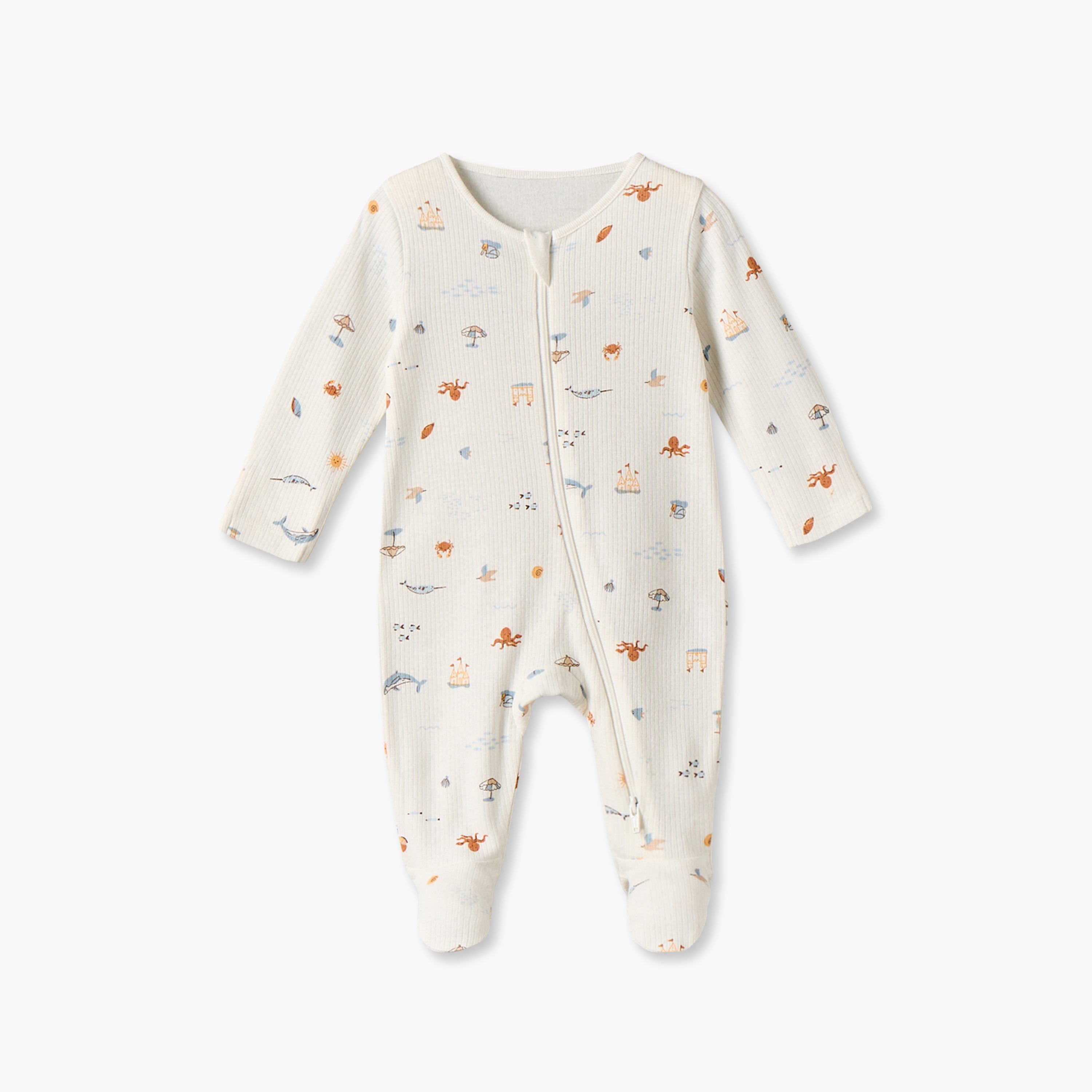 Pack of 3 Juniors Cotton Crew Neck Long Sleeves Sleepsuit with Zip Closure-baby-boys-clothing-nightwear-sleepsuits-image-6
