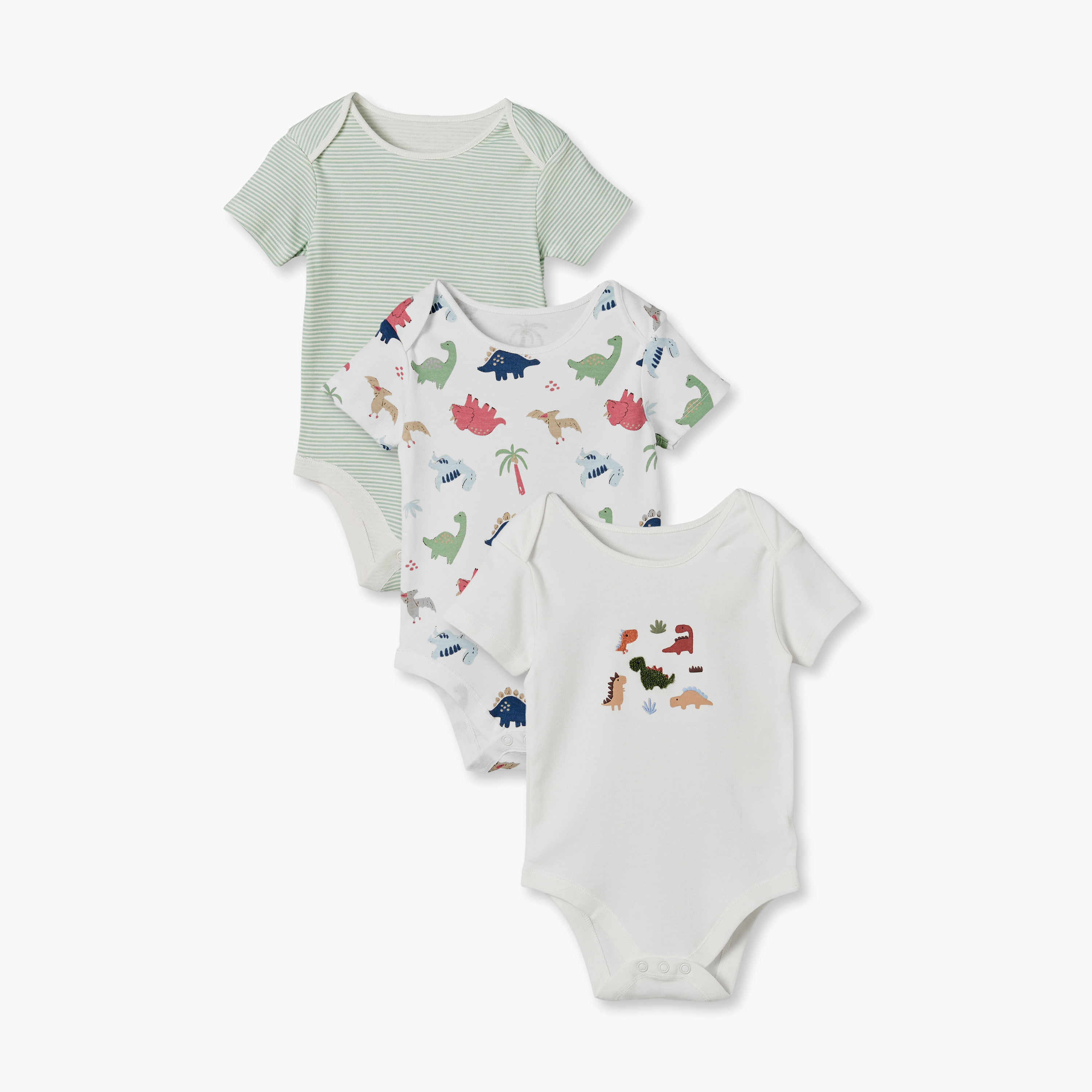 طقم بودي سوت قطن 3 قطع برقبة ضيقة وأكمام قصيرة وطبعات من جونيورز-baby-boys-clothing-bodysuits-image-1