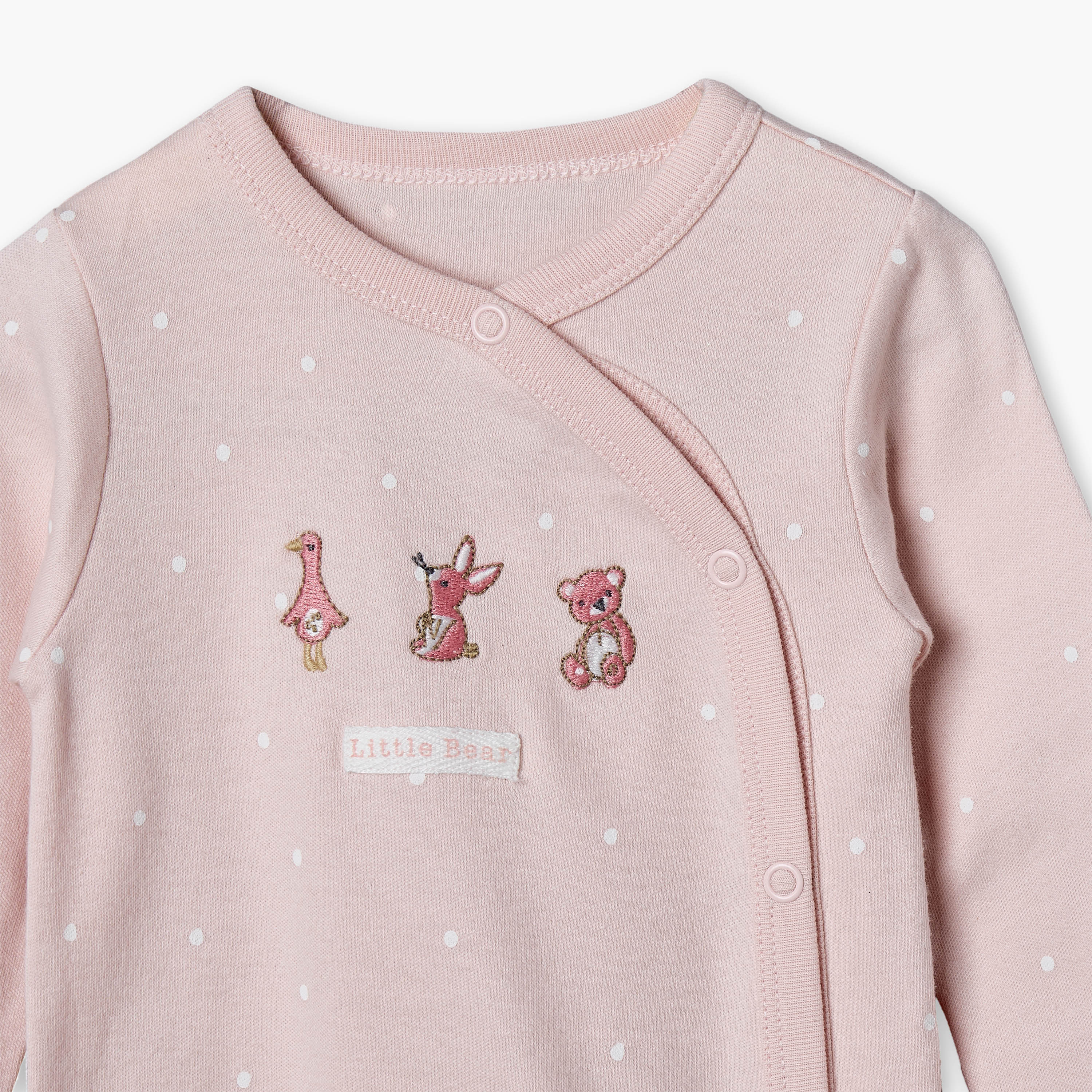 Pack of 3 Juniors Cotton Cotton Crew Neck Long Sleeves Sleepsuit with Cute Print-baby-girls-clothing-nightwear-sleepsuits-image-6