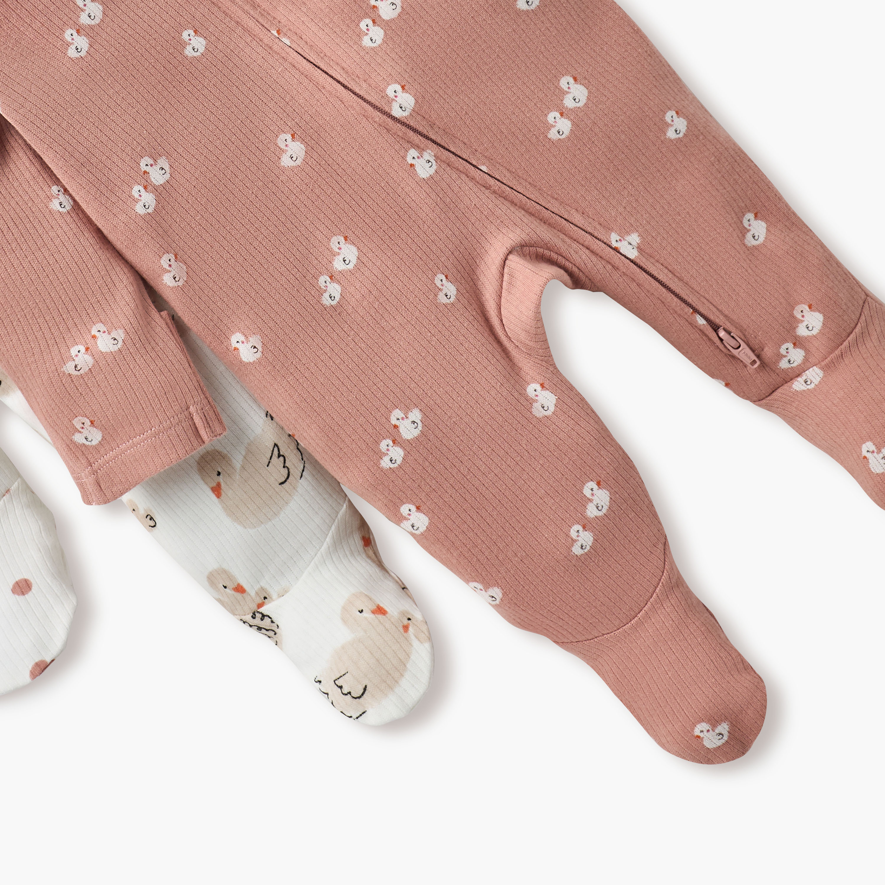 Juniors Printed Sleepsuit with Zip Closure and Long Sleeves - Set of 3-baby-girls-clothing-nightwear-sleepsuits-image-6