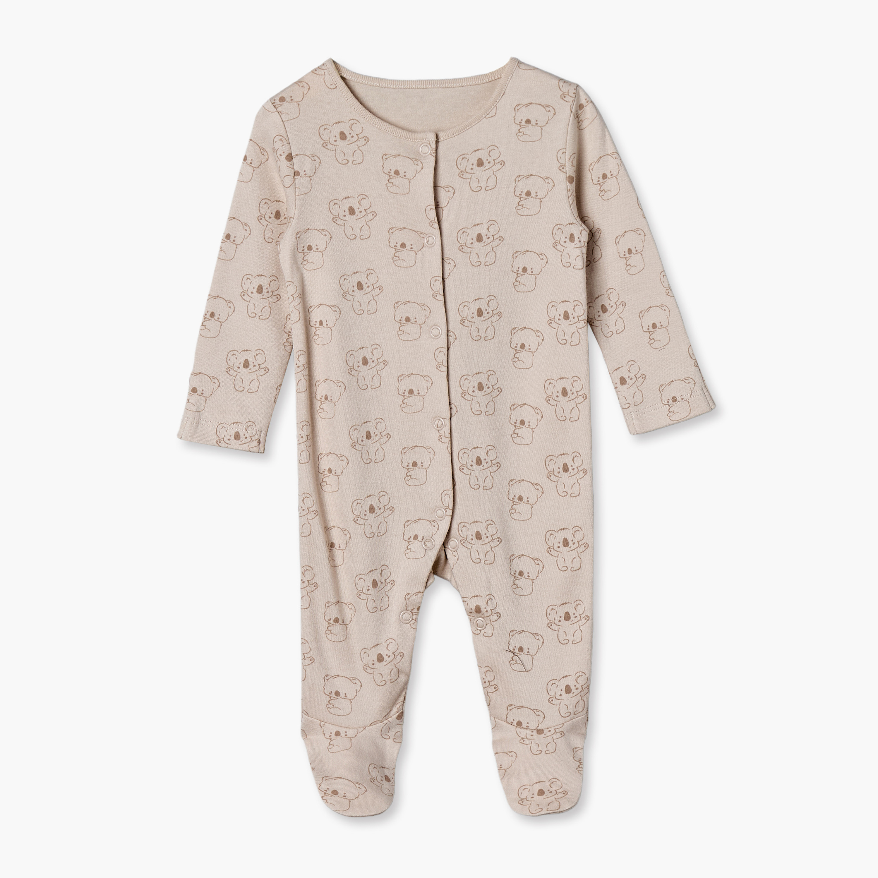 Pack of 3 Juniors Cotton Round Neck Long Sleeves Sleepsuit with Teddy Bear Print-baby-girls-clothing-nightwear-sleepsuits-image-2