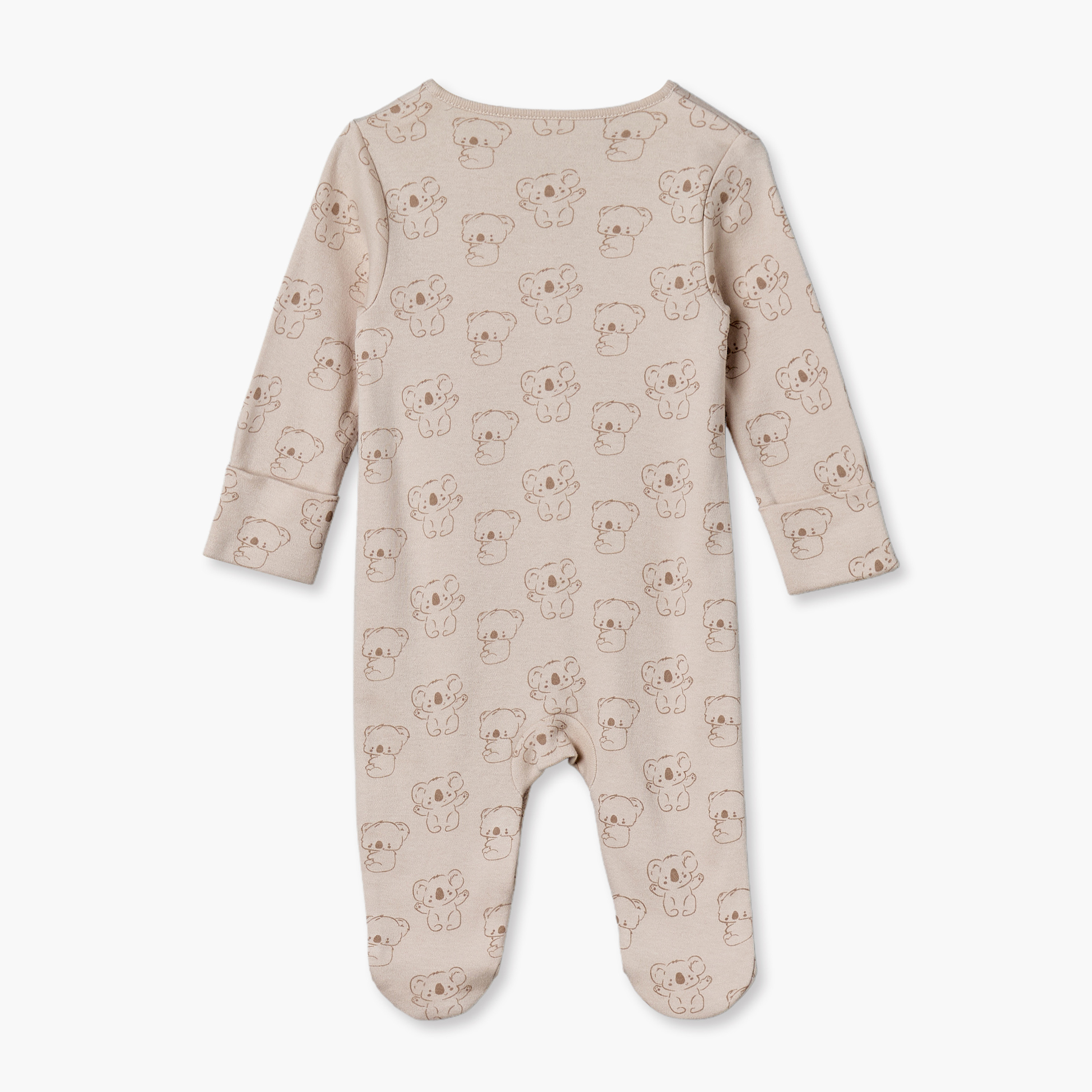 Pack of 3 Juniors Cotton Round Neck Long Sleeves Sleepsuit with Teddy Bear Print-baby-girls-clothing-nightwear-sleepsuits-image-5