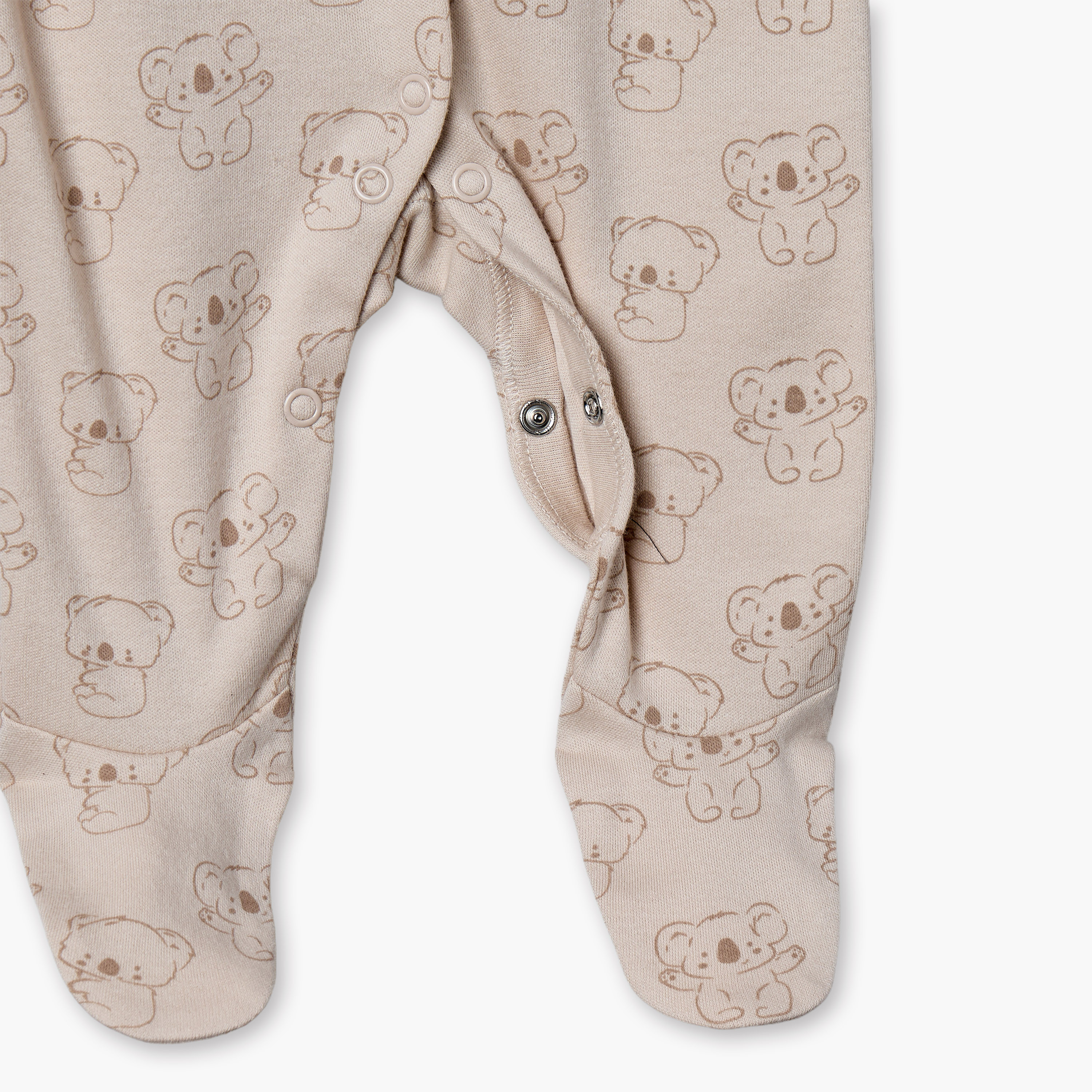 Pack of 3 Juniors Cotton Round Neck Long Sleeves Sleepsuit with Teddy Bear Print-baby-girls-clothing-nightwear-sleepsuits-image-7