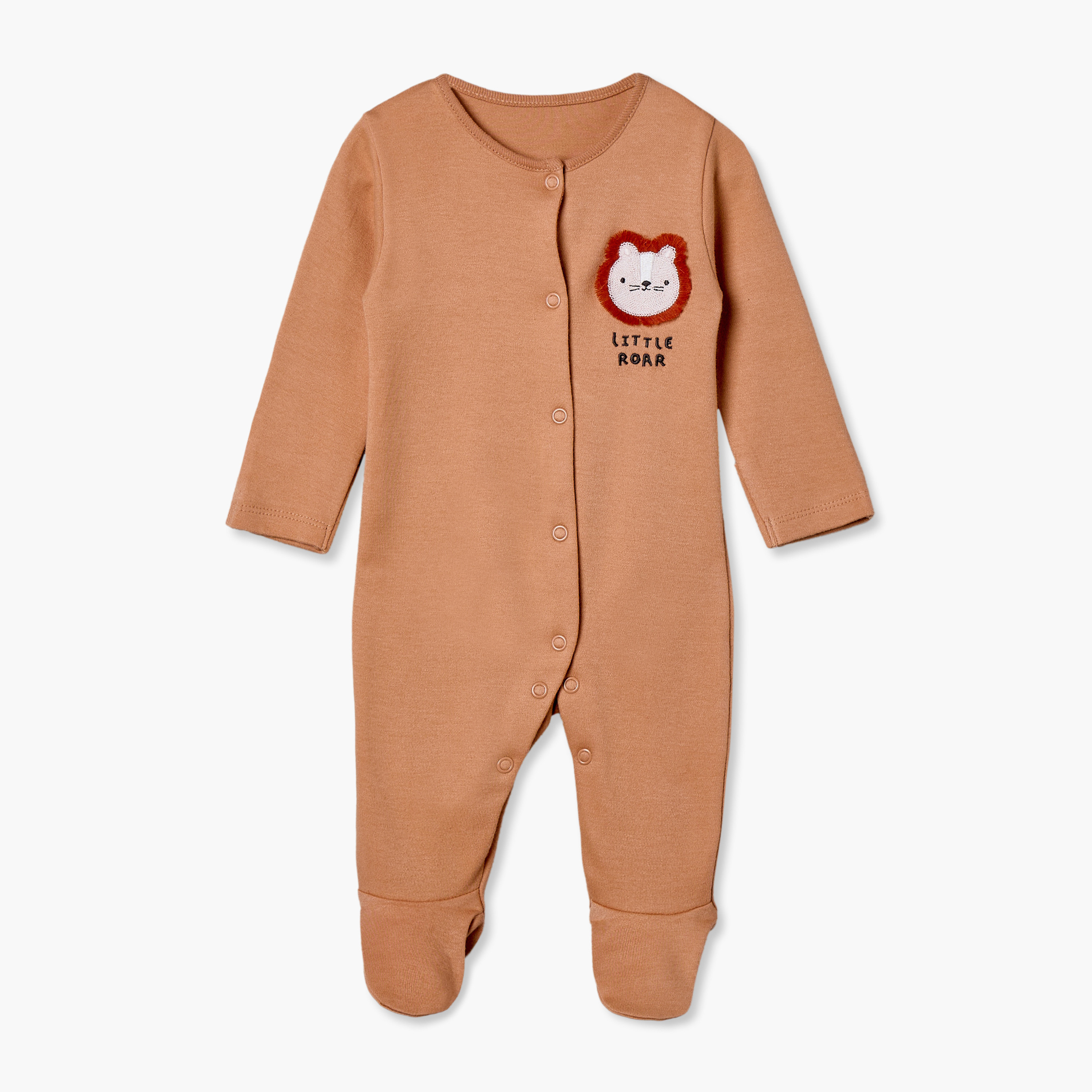 Pack of 3 Juniors Cotton Crew Neck Long Sleeves Sleepsuit with Safari Print-baby-boys-clothing-nightwear-sleepsuits-image-3