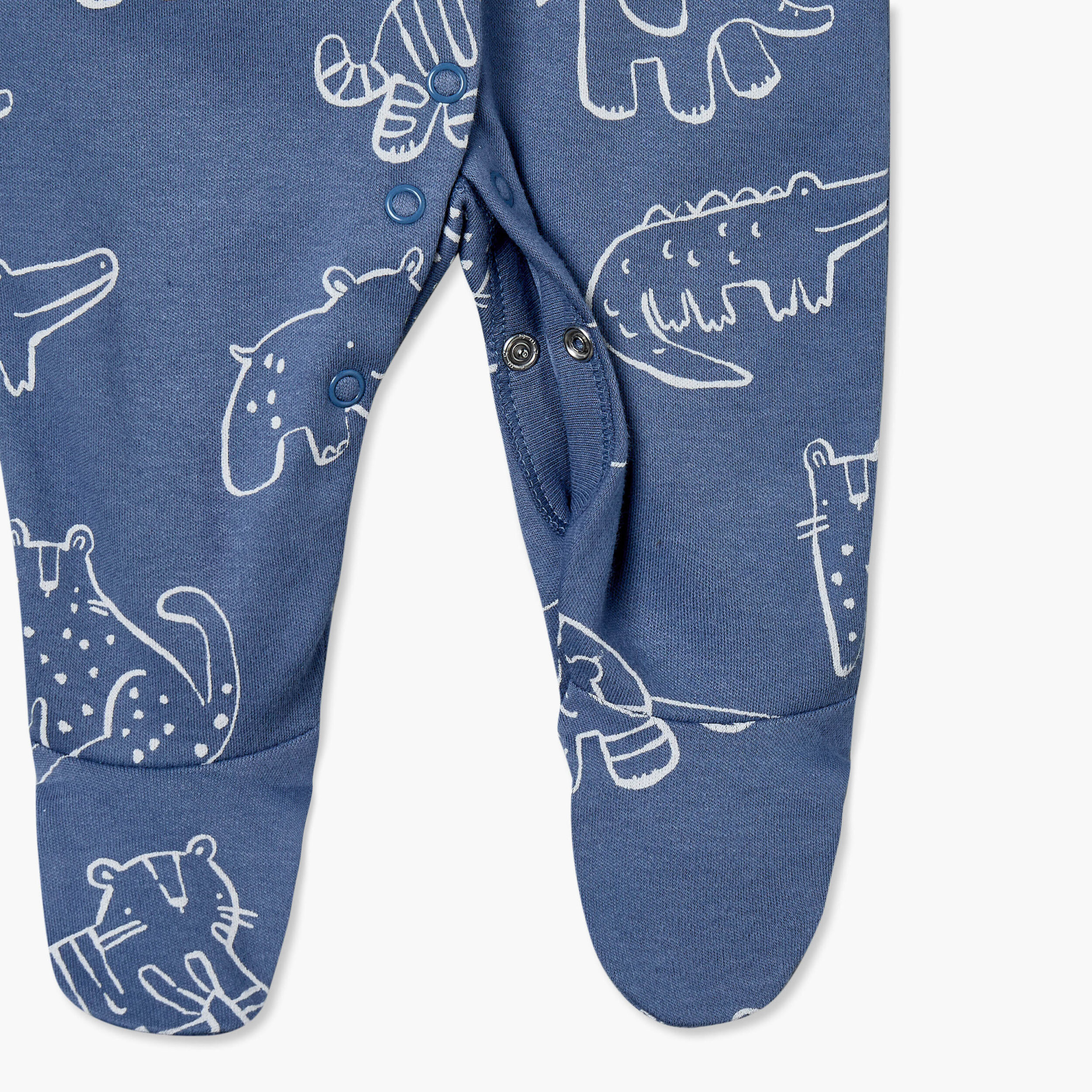 Pack of 3 Juniors Cotton Crew Neck Long Sleeves Sleepsuit with Safari Print-baby-boys-clothing-nightwear-sleepsuits-image-8