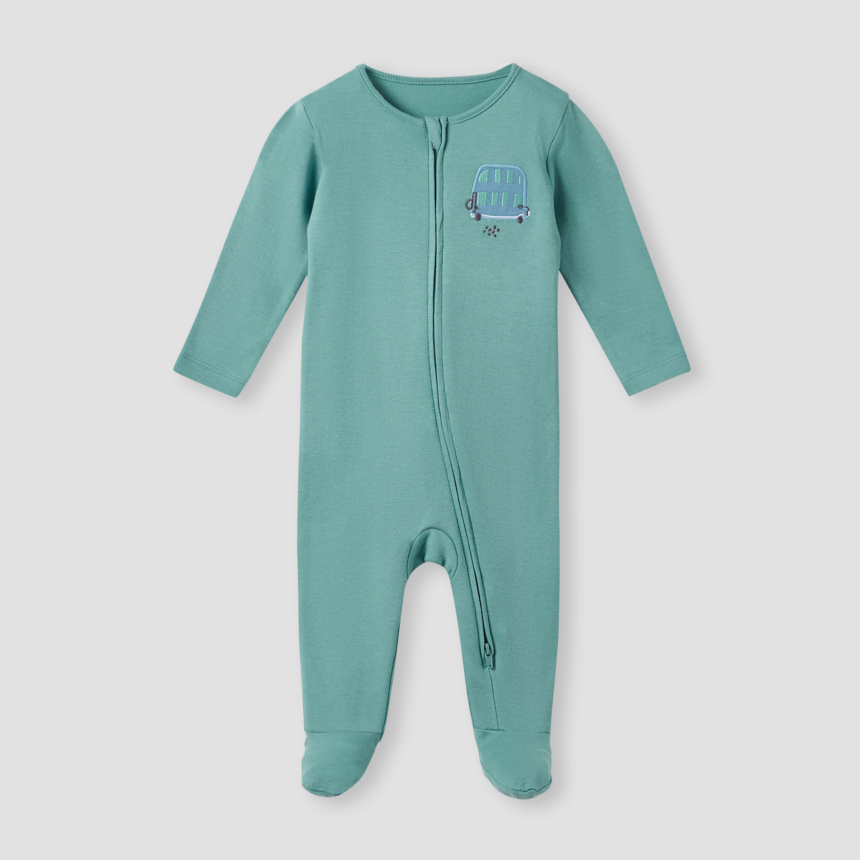 Juniors Printed Sleepsuit with Zip Closure - Set of 3-baby-boys-clothing-nightwear-sleepsuits-image-4
